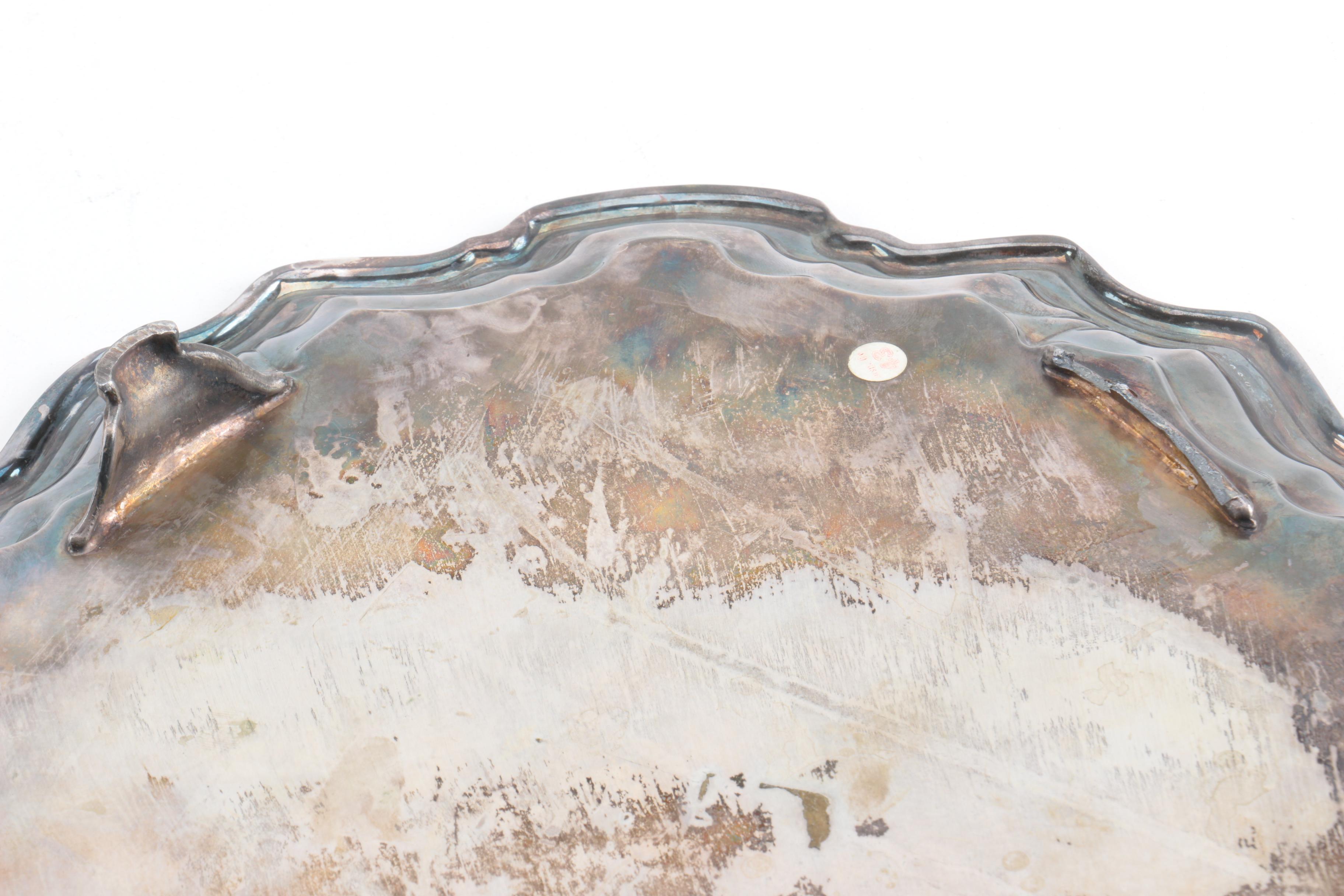 1847 Rogers Bros. "Neptune" Vegetable Bowl and Other Silver Plate Dishes