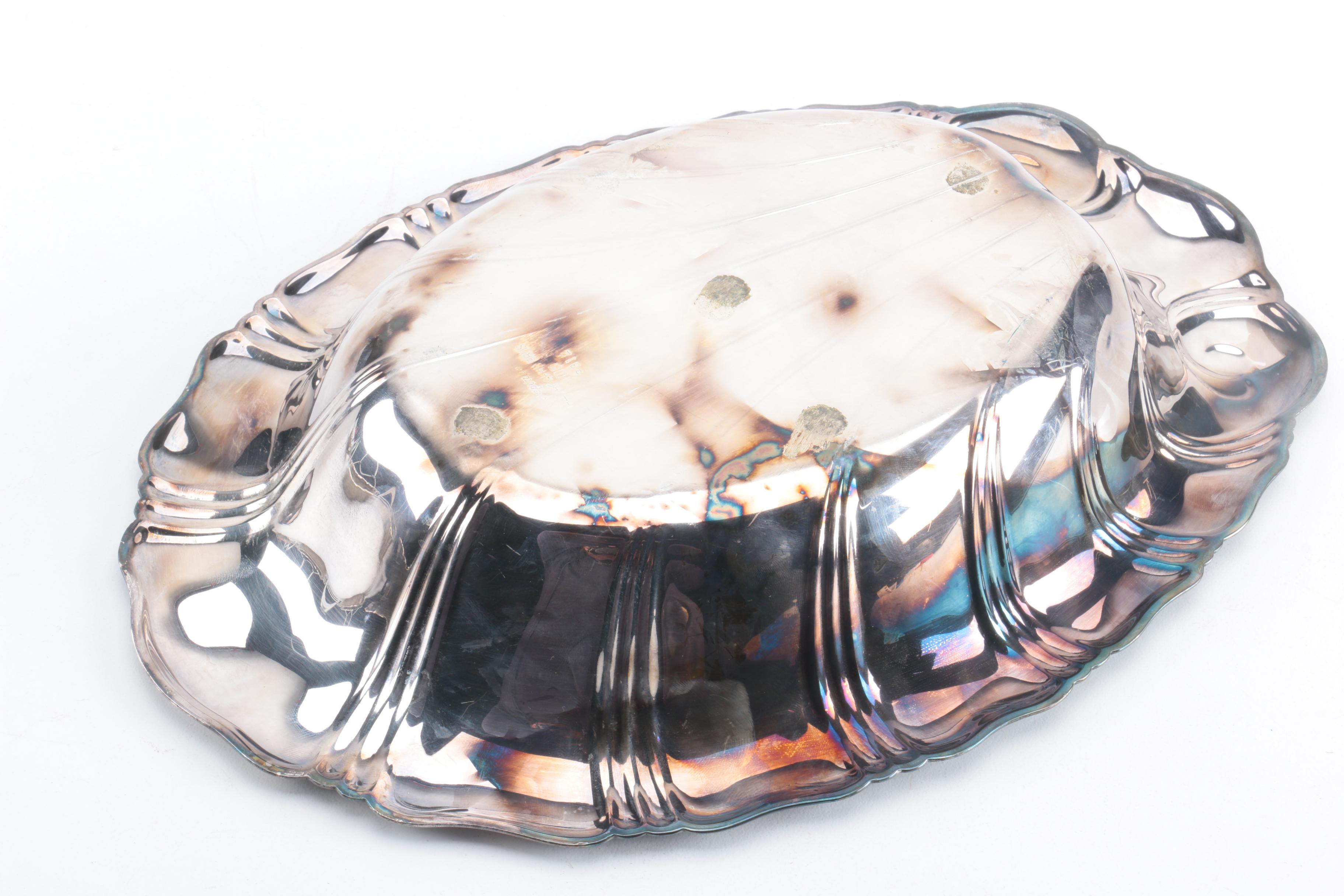 1847 Rogers Bros. "Neptune" Vegetable Bowl and Other Silver Plate Dishes