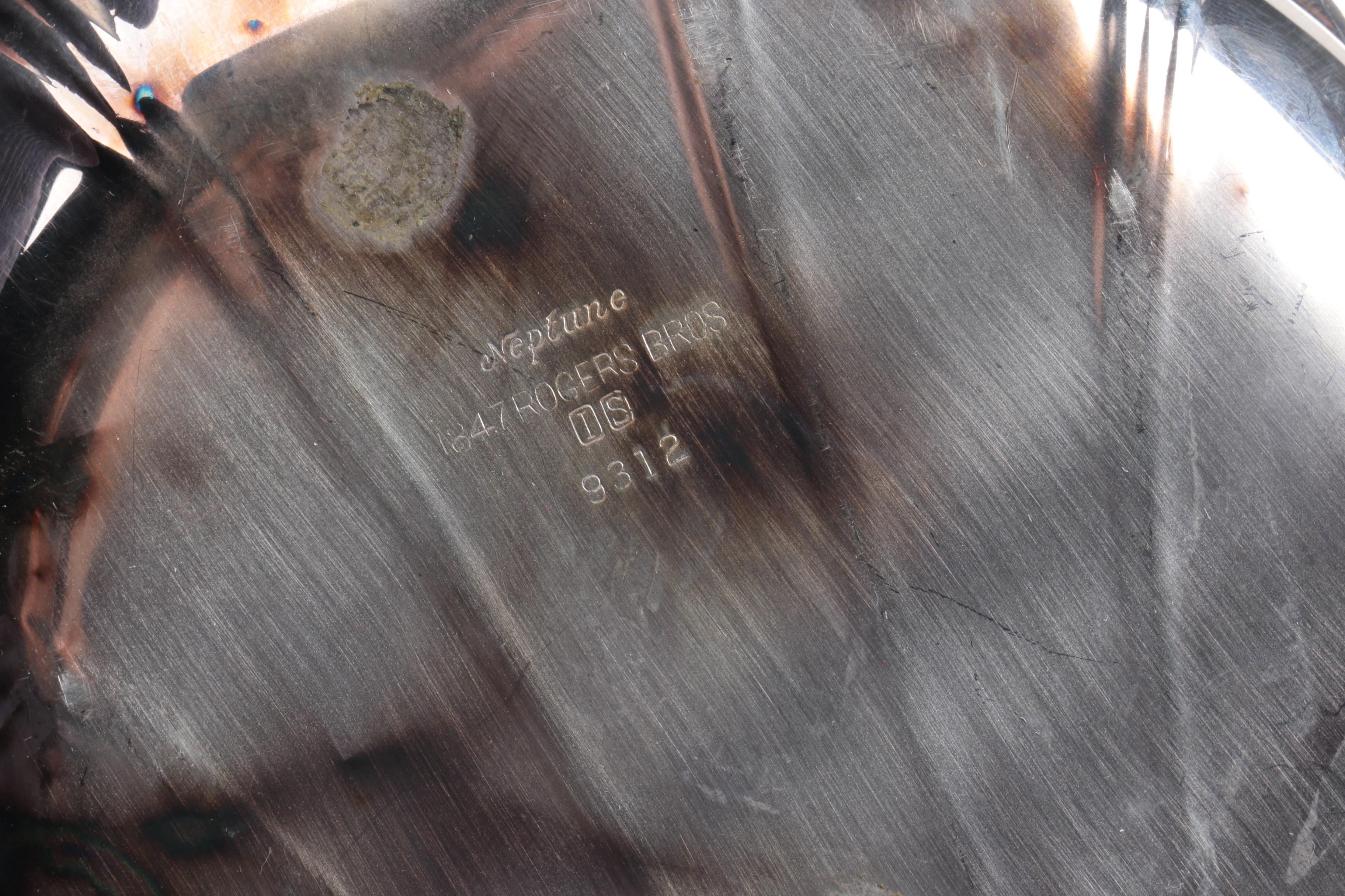 1847 Rogers Bros. "Neptune" Vegetable Bowl and Other Silver Plate Dishes