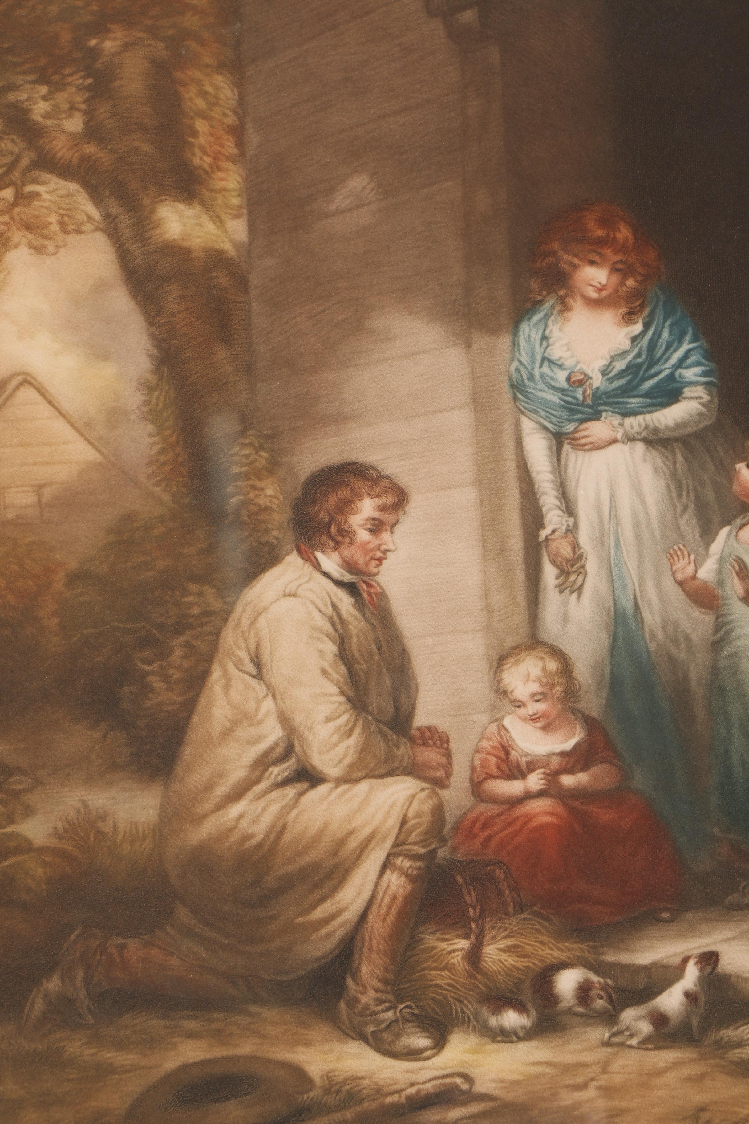 Color Lithograph on Paper After George Morland's "Selling Guinea Pigs"