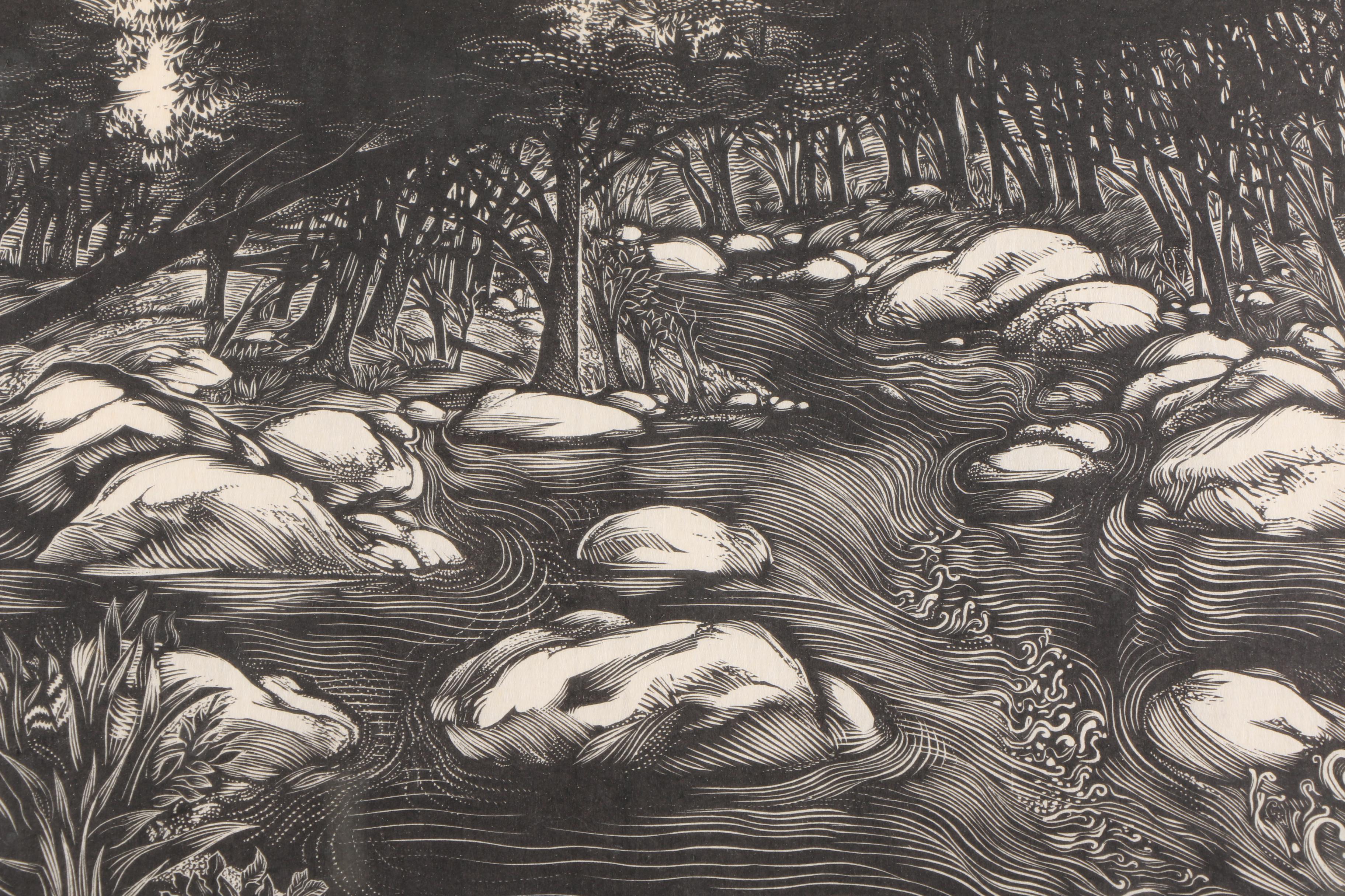 Stefan Martin Limited Edition Woodblock Print "Morning Stream"