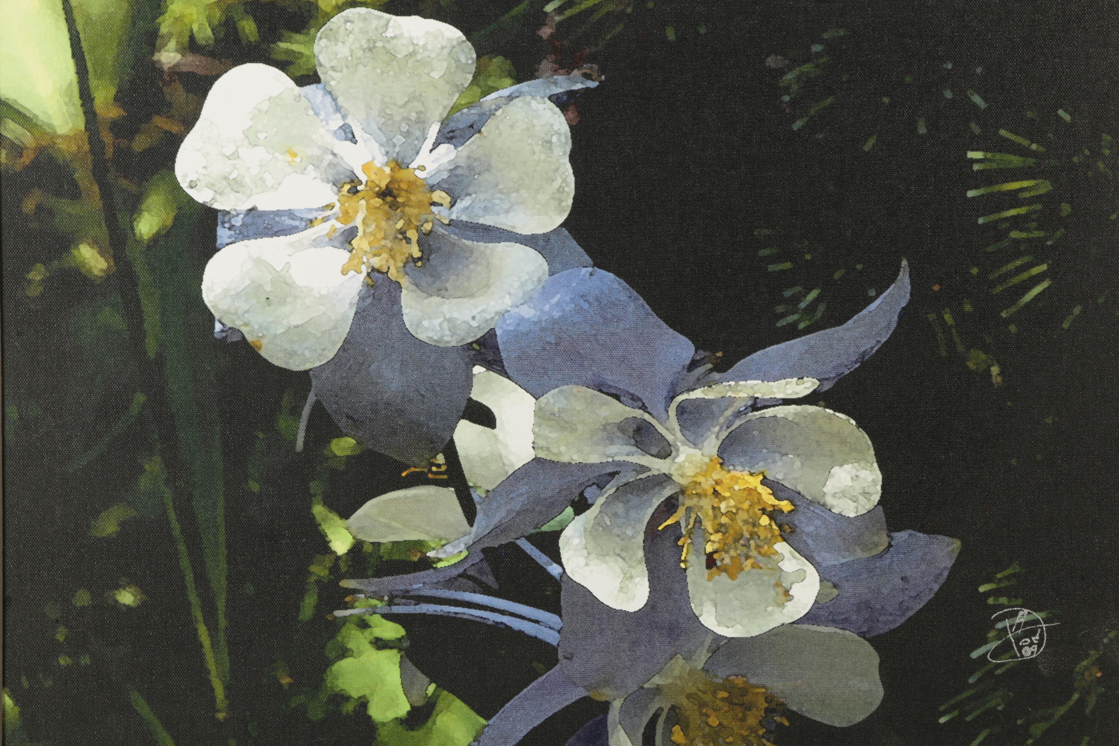 Giclee on Canvas Board of Flowers