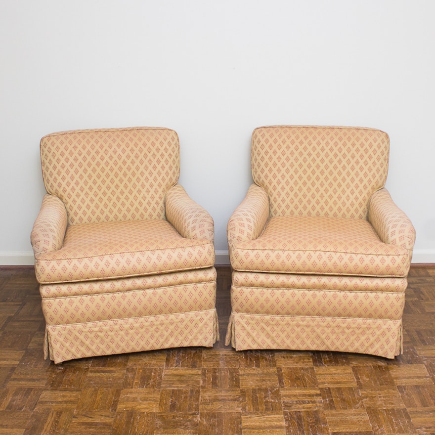 Pair of Upholstered Club Chairs