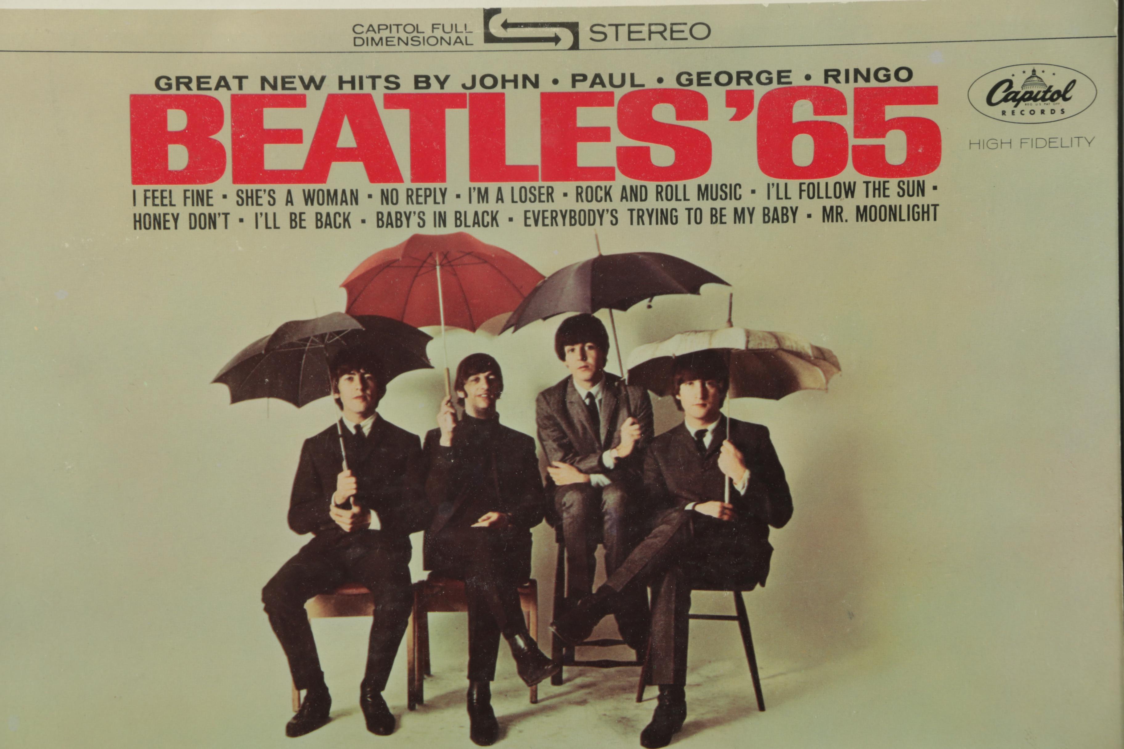 Framed "Beatles '65" LP Record