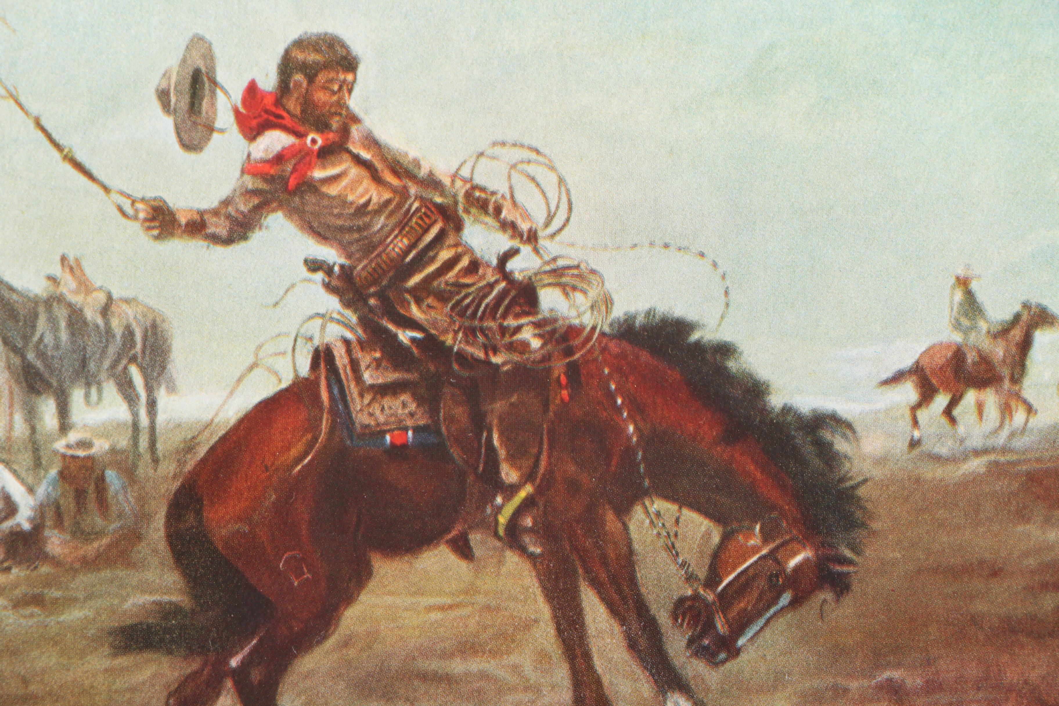 Offset Lithograph After Charles M. Russell's "Rider of the Rough String"