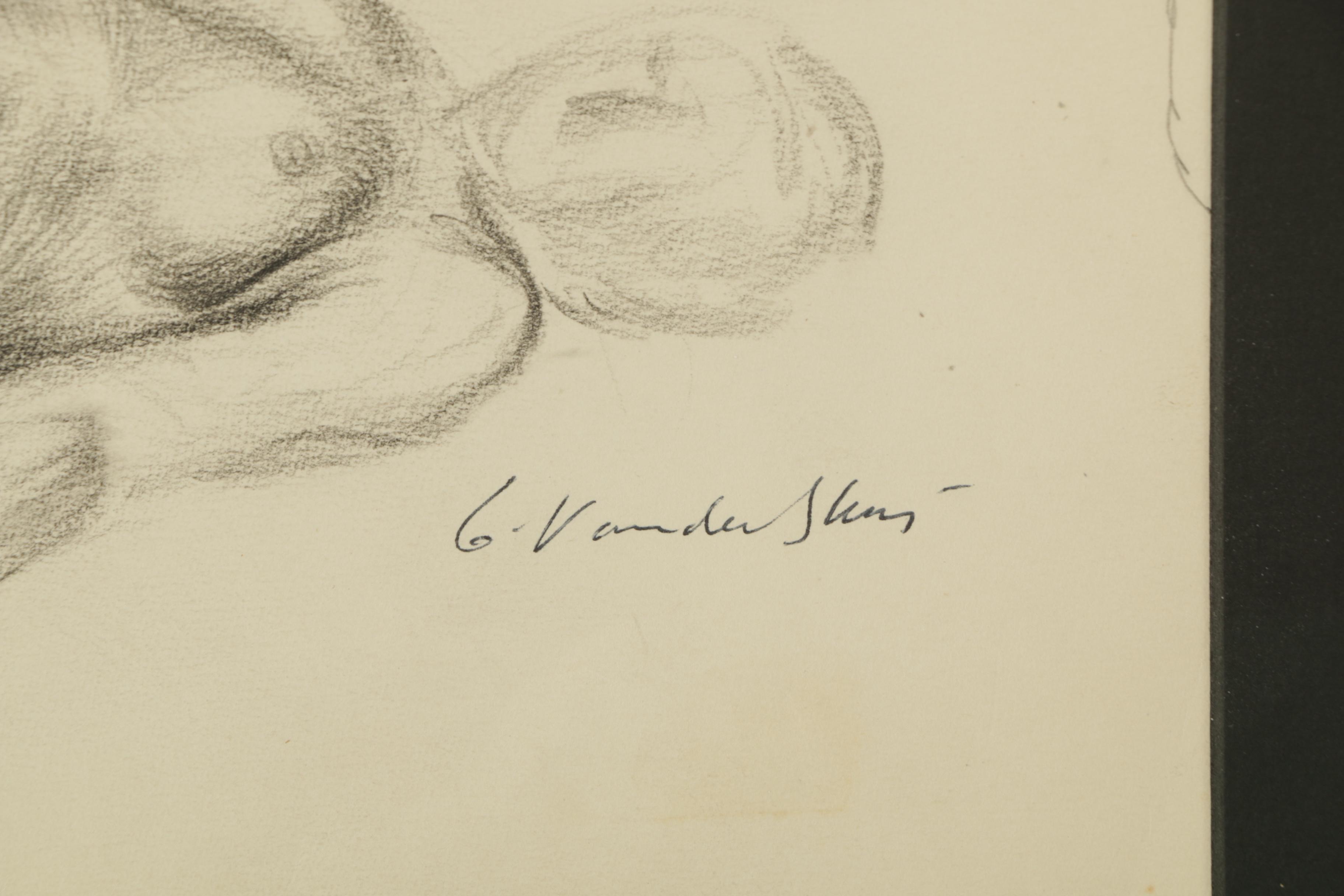 George Vander Sluis Graphite and Charcoal Drawing on Paper of Figure Studies