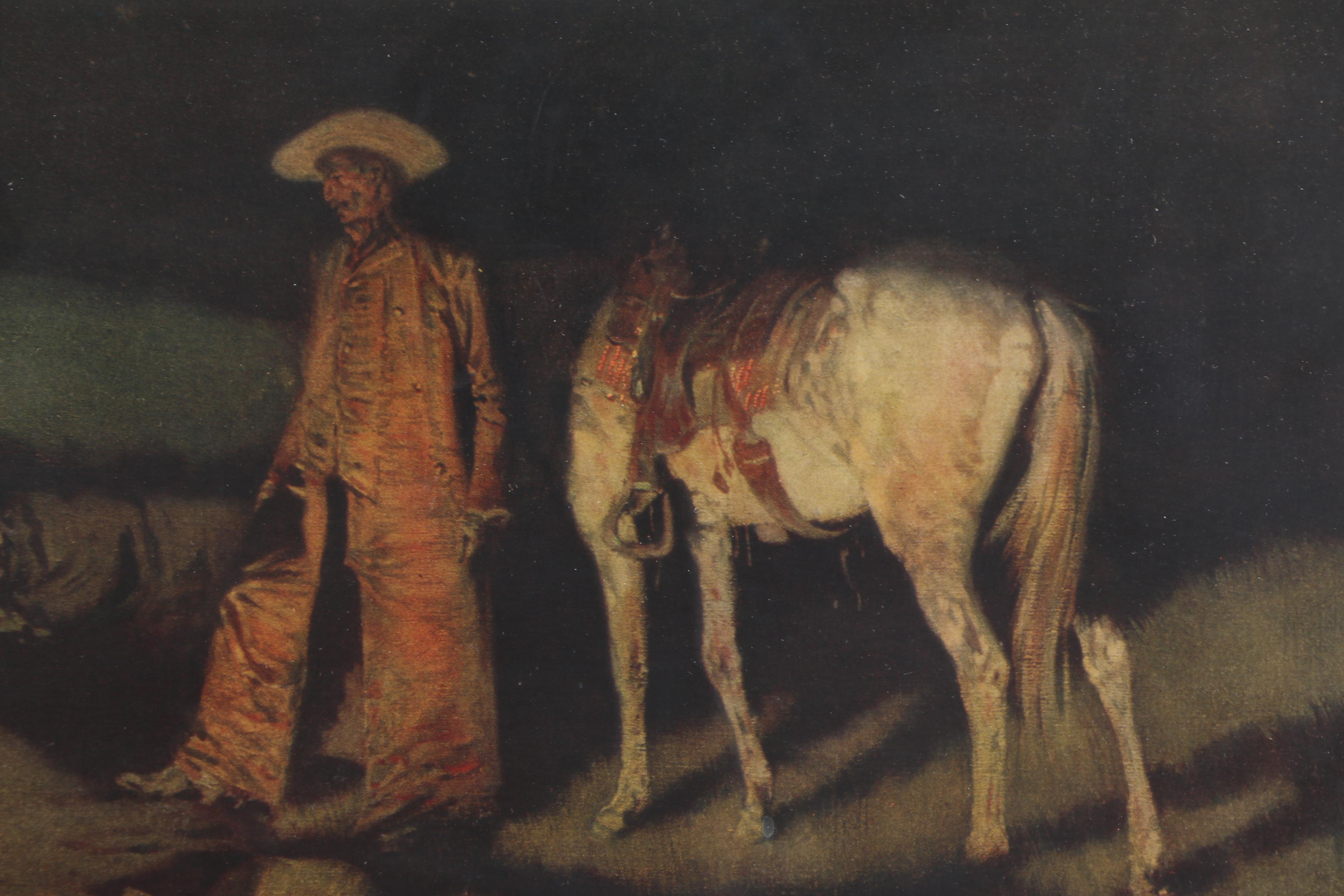 Offset Lithograph After Frederic Remington's "In from the Night Herd"