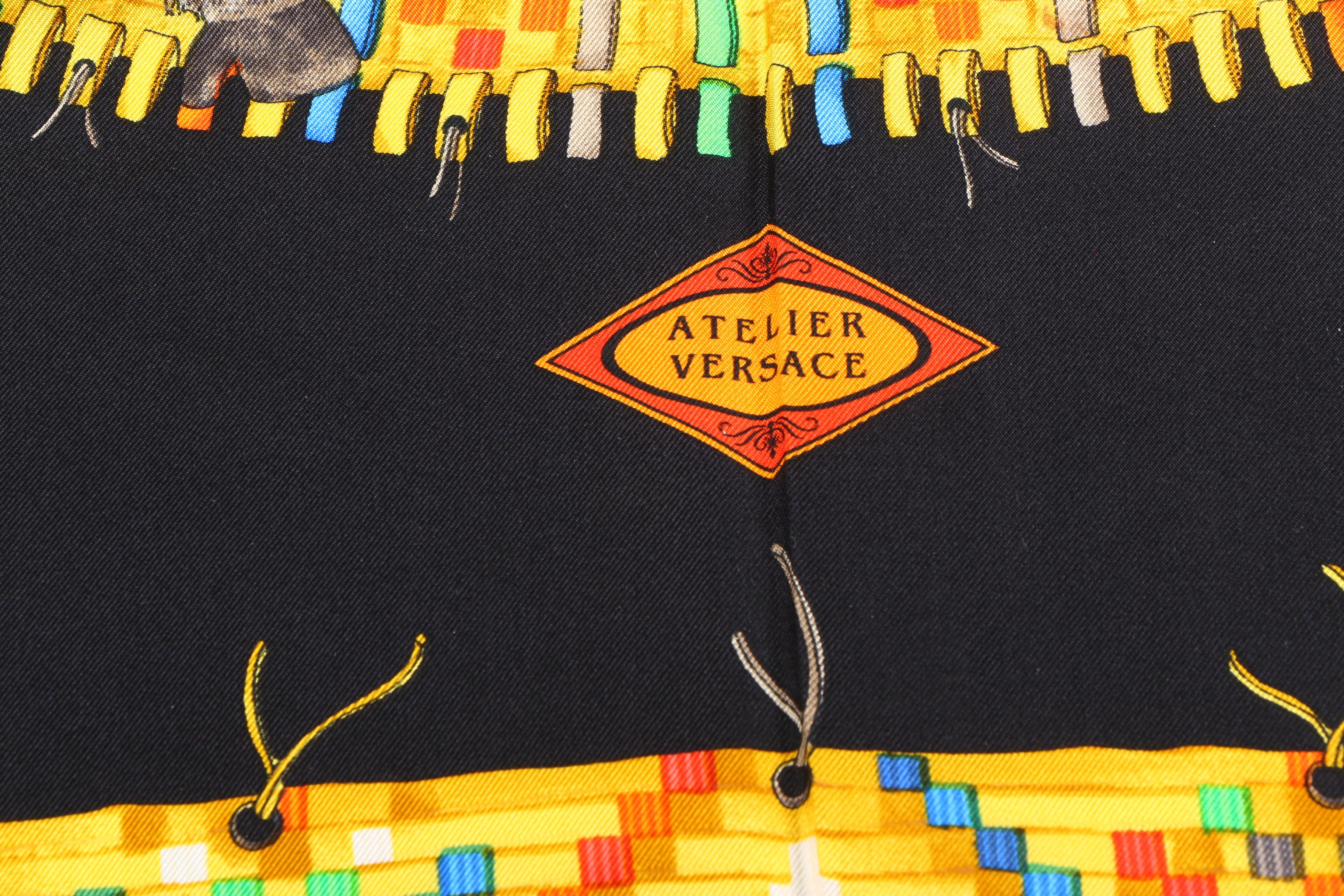 Atelier Versace Native American Print Silk Scarf