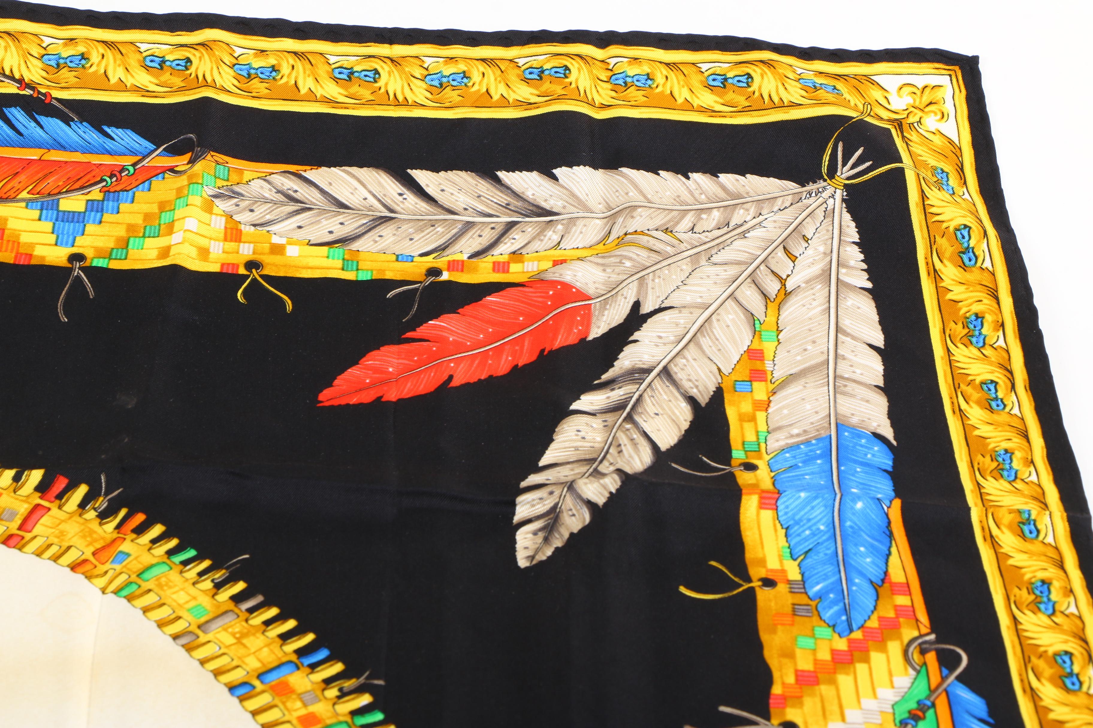 Atelier Versace Native American Print Silk Scarf