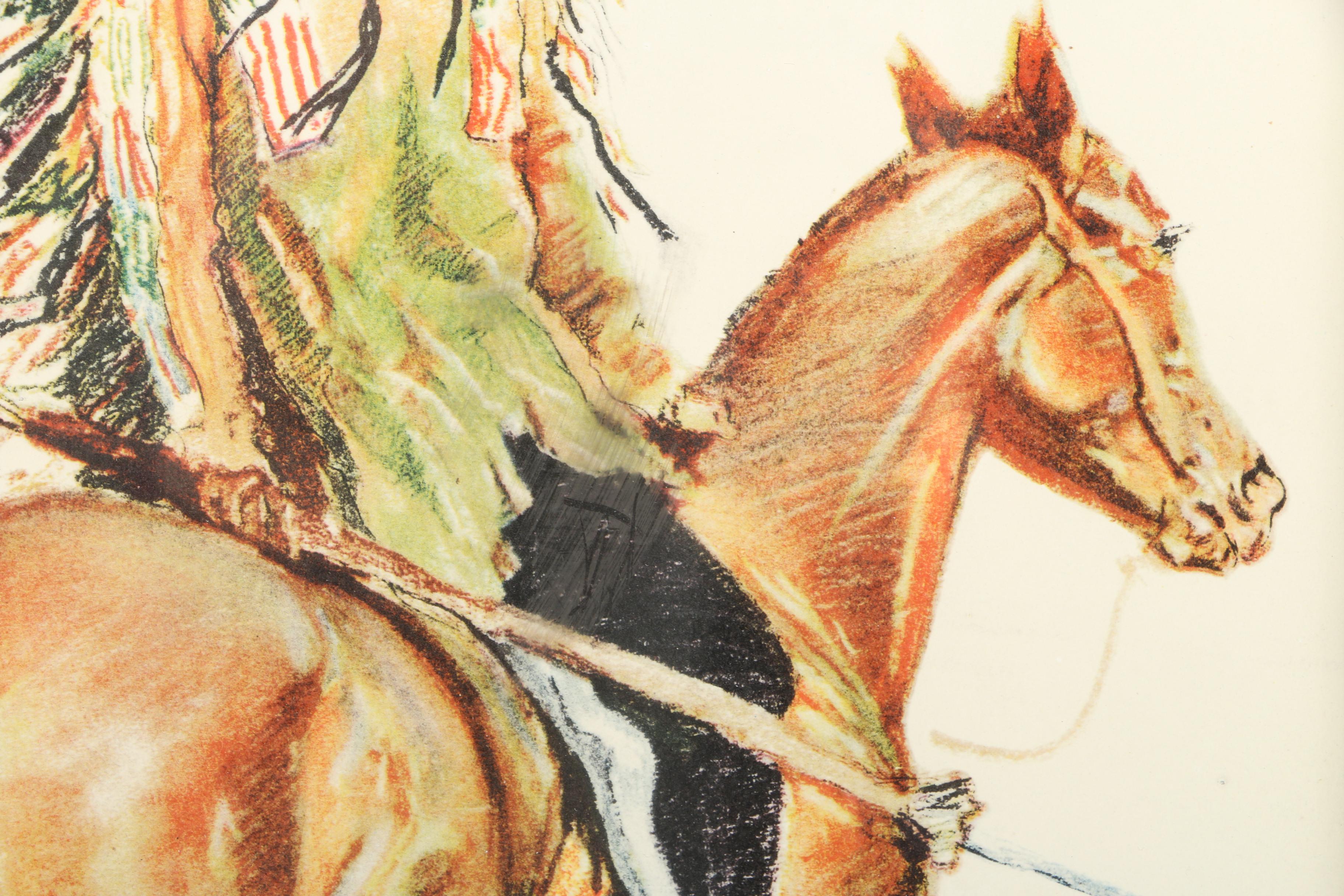 Color Lithograph on Paper After Frederic Remington "A Sioux Chief"