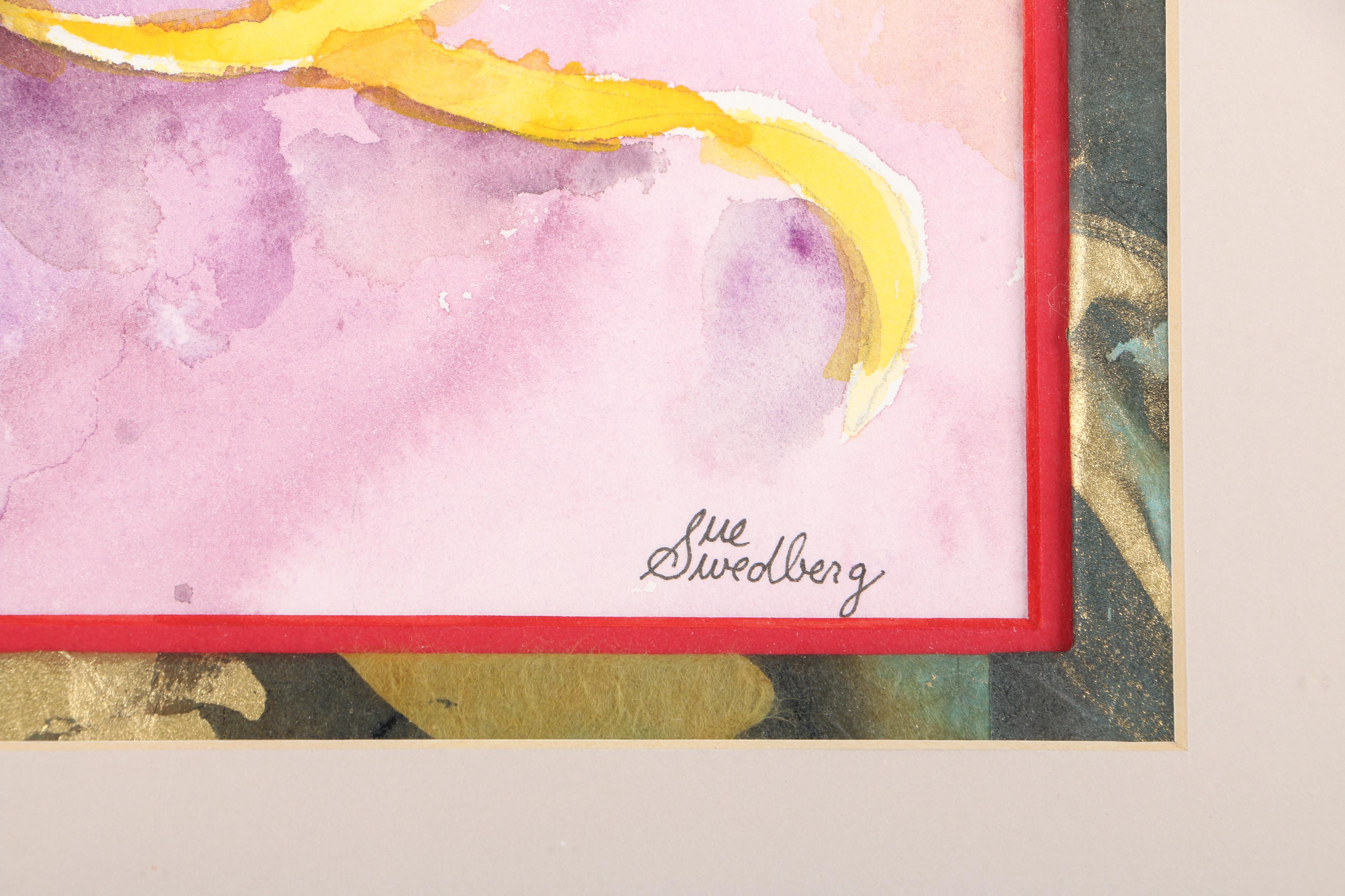 Sue Swedberg Gouache Painting on Paper of Masquerade Masks