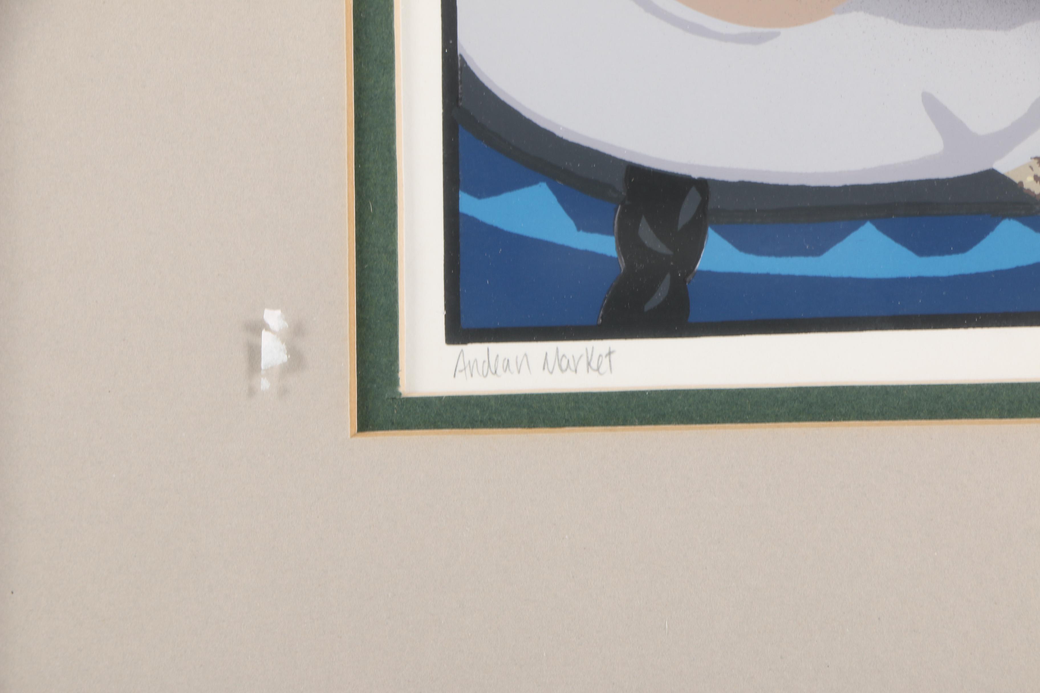 Liz Collins Limited Edition Serigraph on Paper "Andean Market"