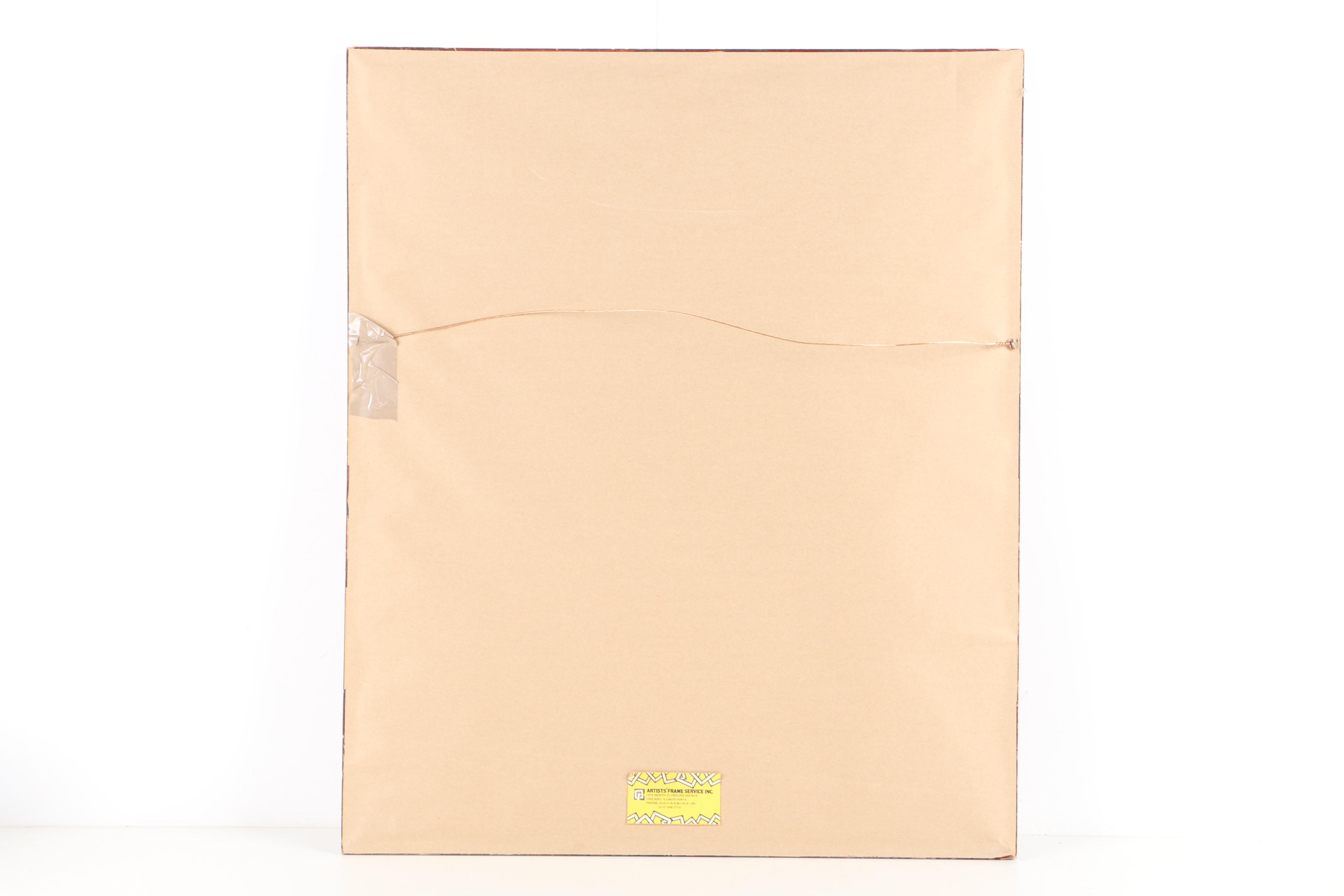 Gouache Painting on Paper of Street Corner