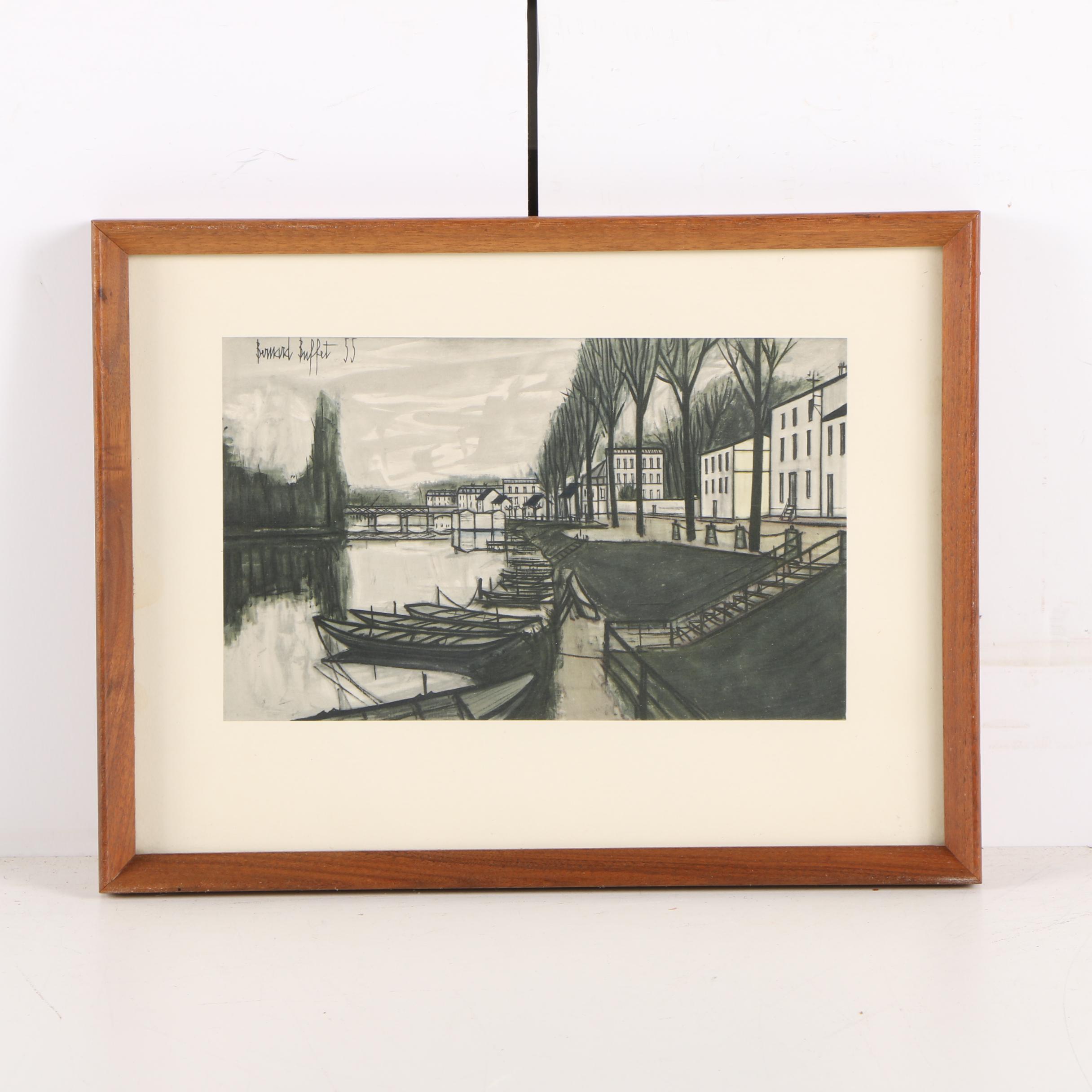 Offset Lithograph on Paper After Bernard Buffet "Bords de Marne"
