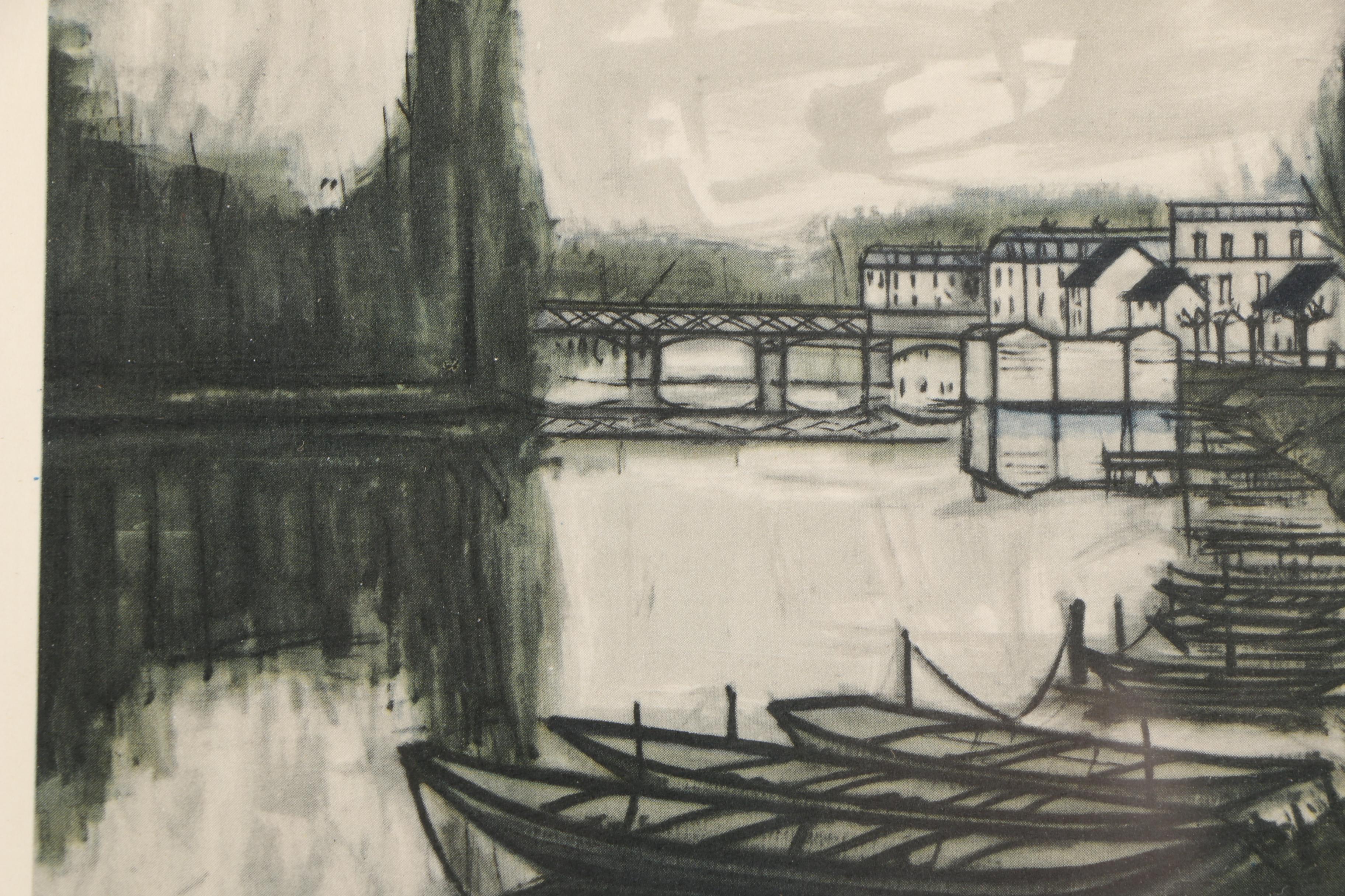 Offset Lithograph on Paper After Bernard Buffet "Bords de Marne"