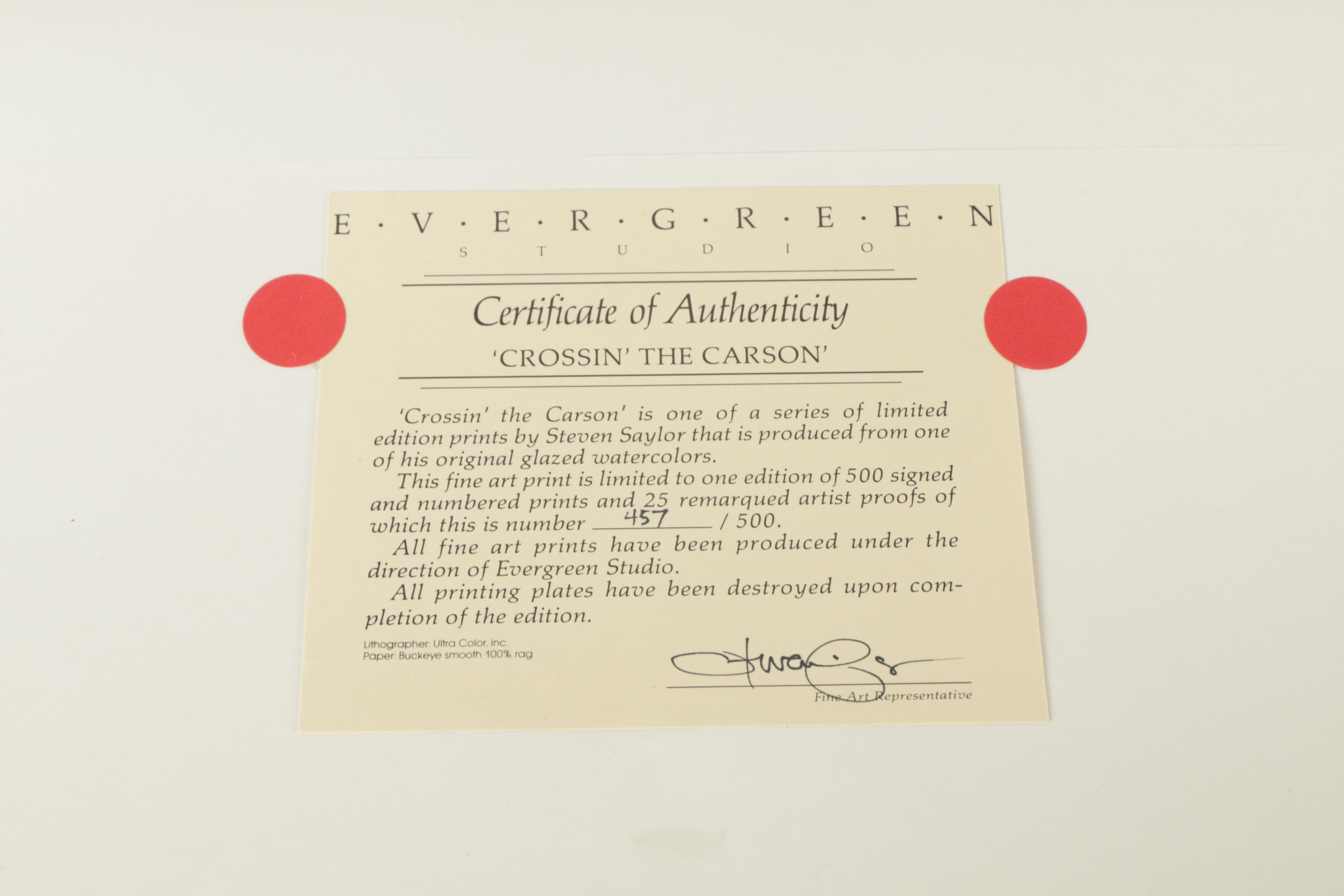 Steven Saylor Limited Edition Offset Lithographs Including "The Redeye Express"