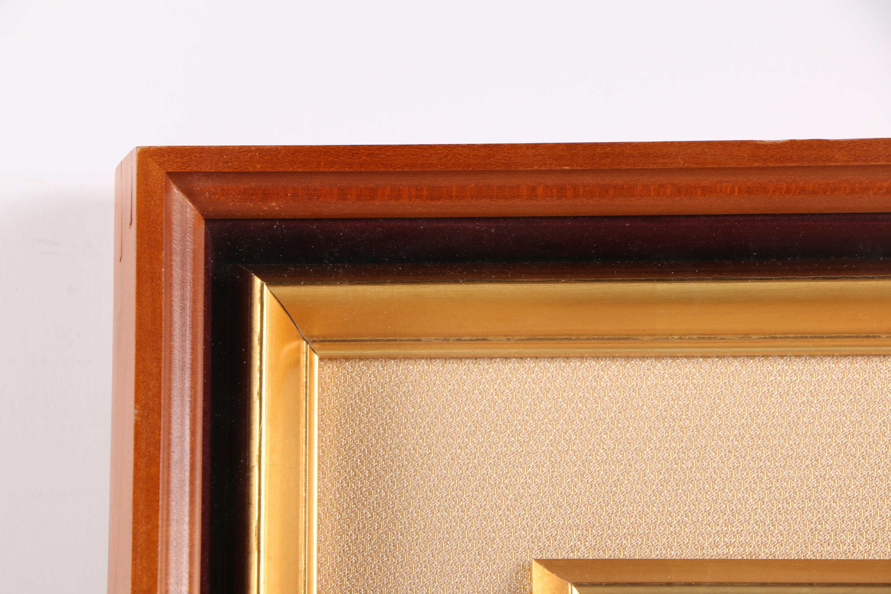 East Asian Style Mixed Media Collage of Peacocks