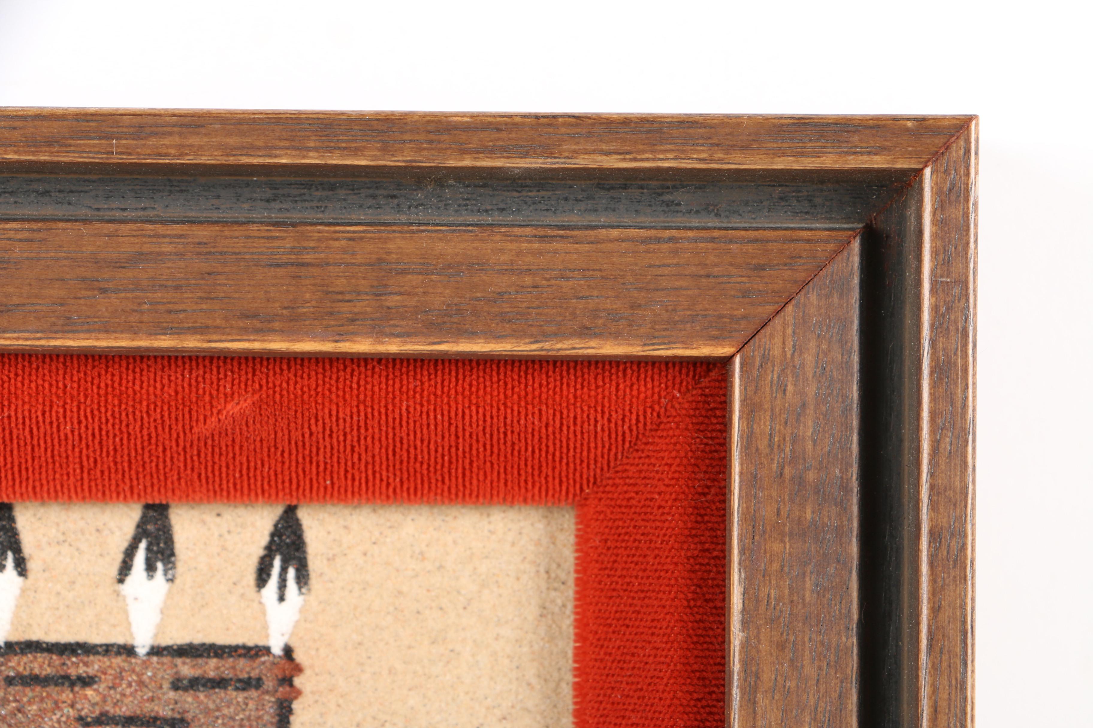 Pair of Dyed Sand Art on Board of Figures