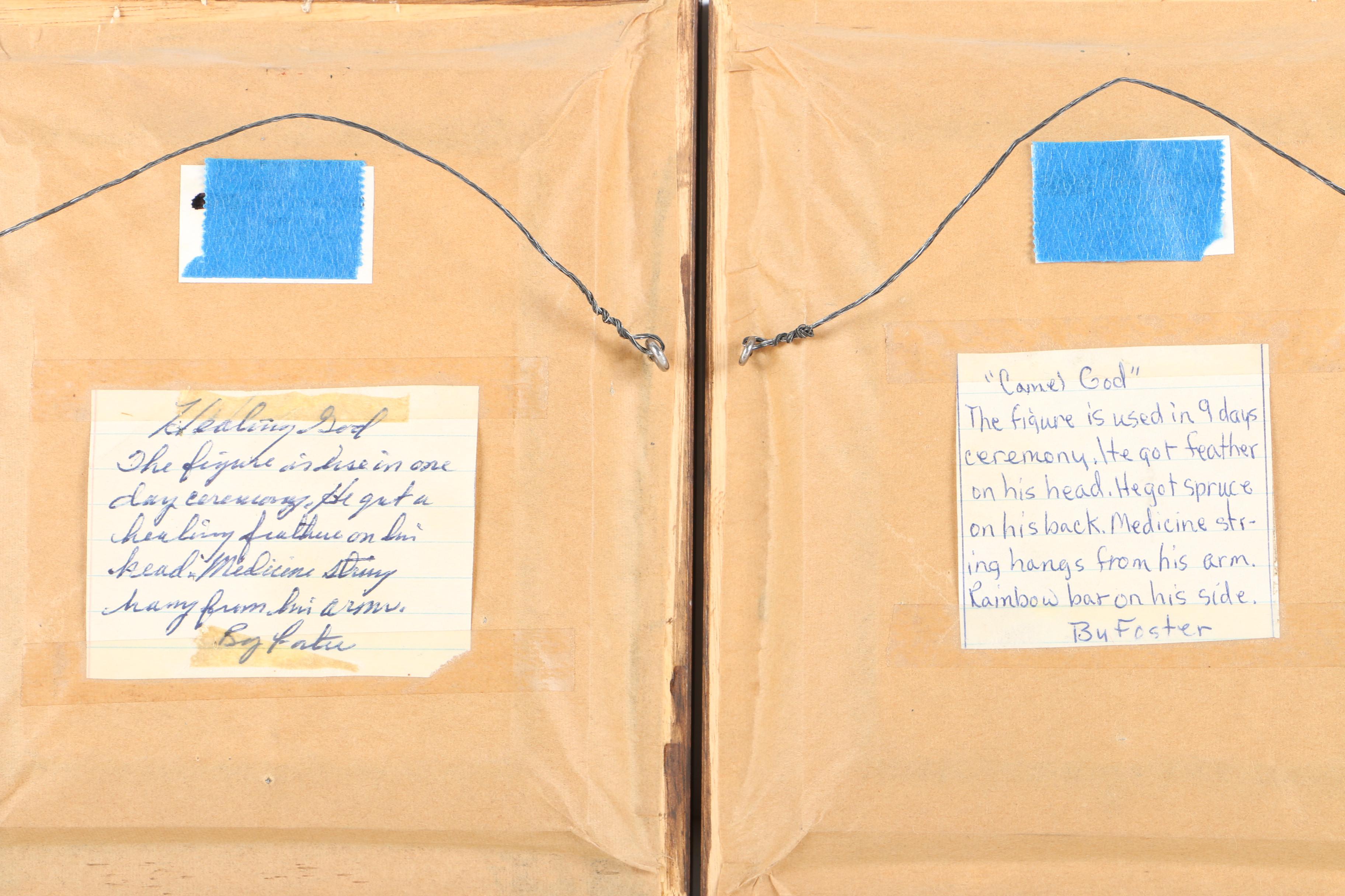 Pair of Dyed Sand Art on Board of Figures