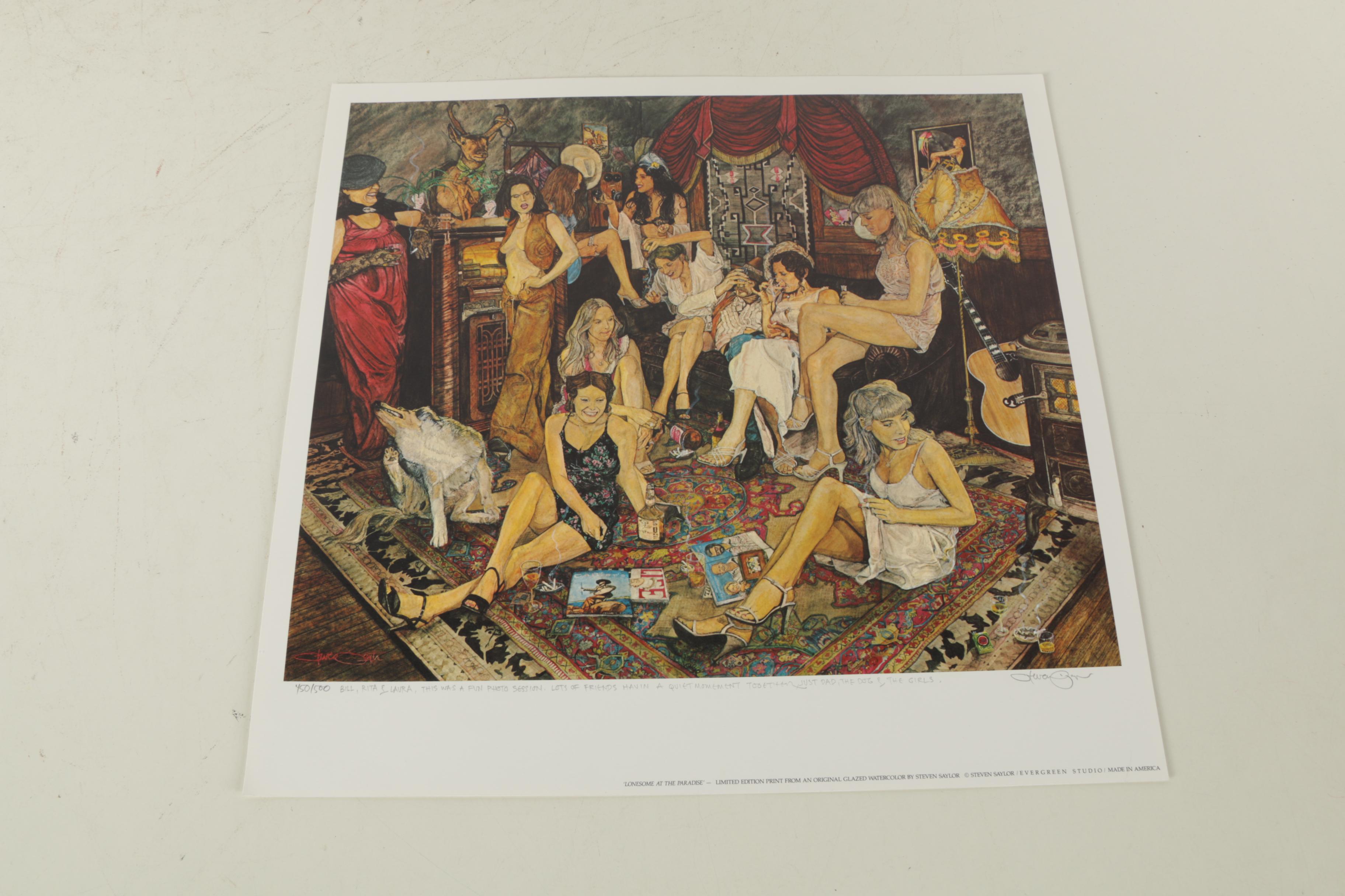 Steven Saylor Limited Edition Offset Lithographs Including "French Cuisine"