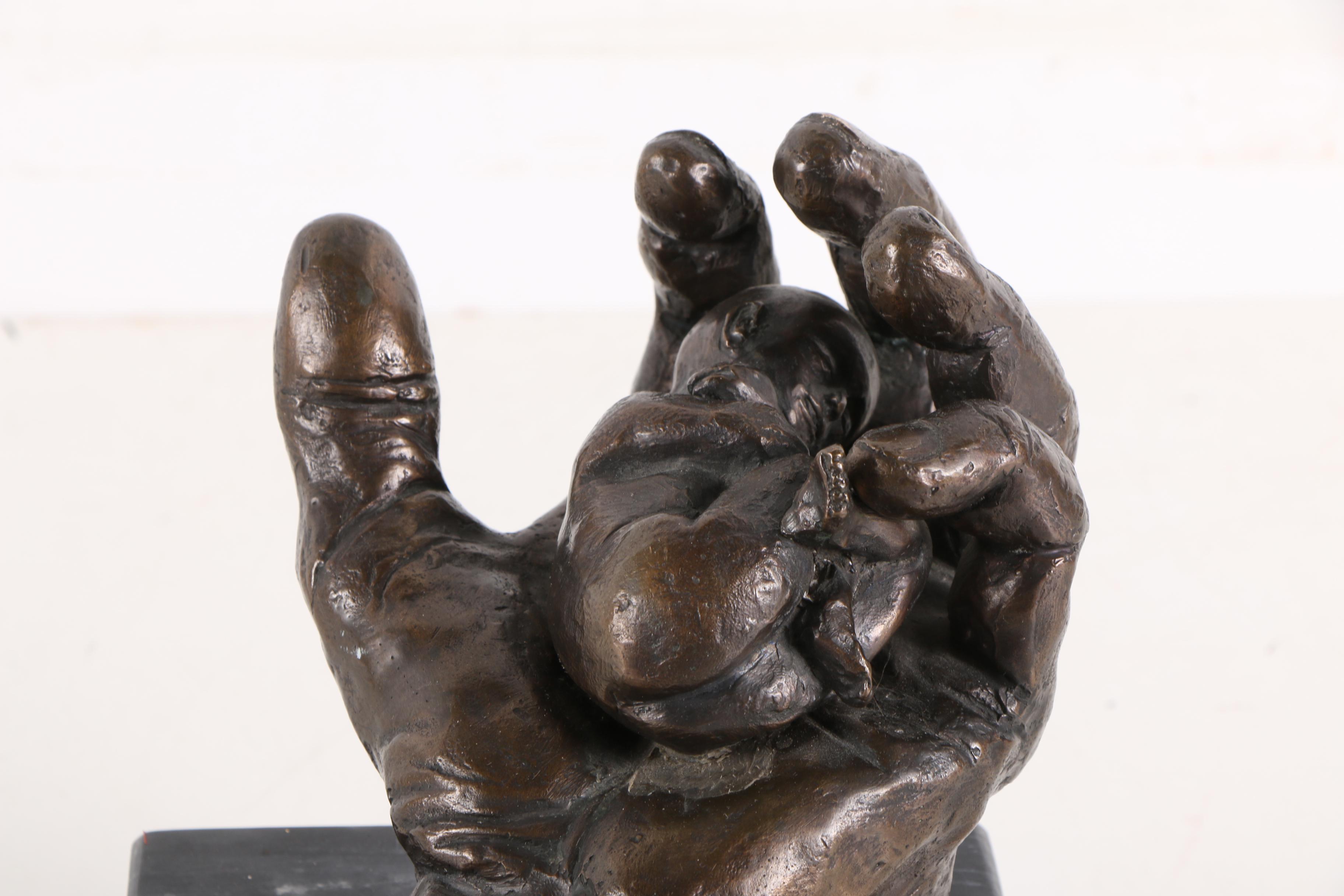 Mitchell Bronze Sculpture on Marble Base "In God's Hand"