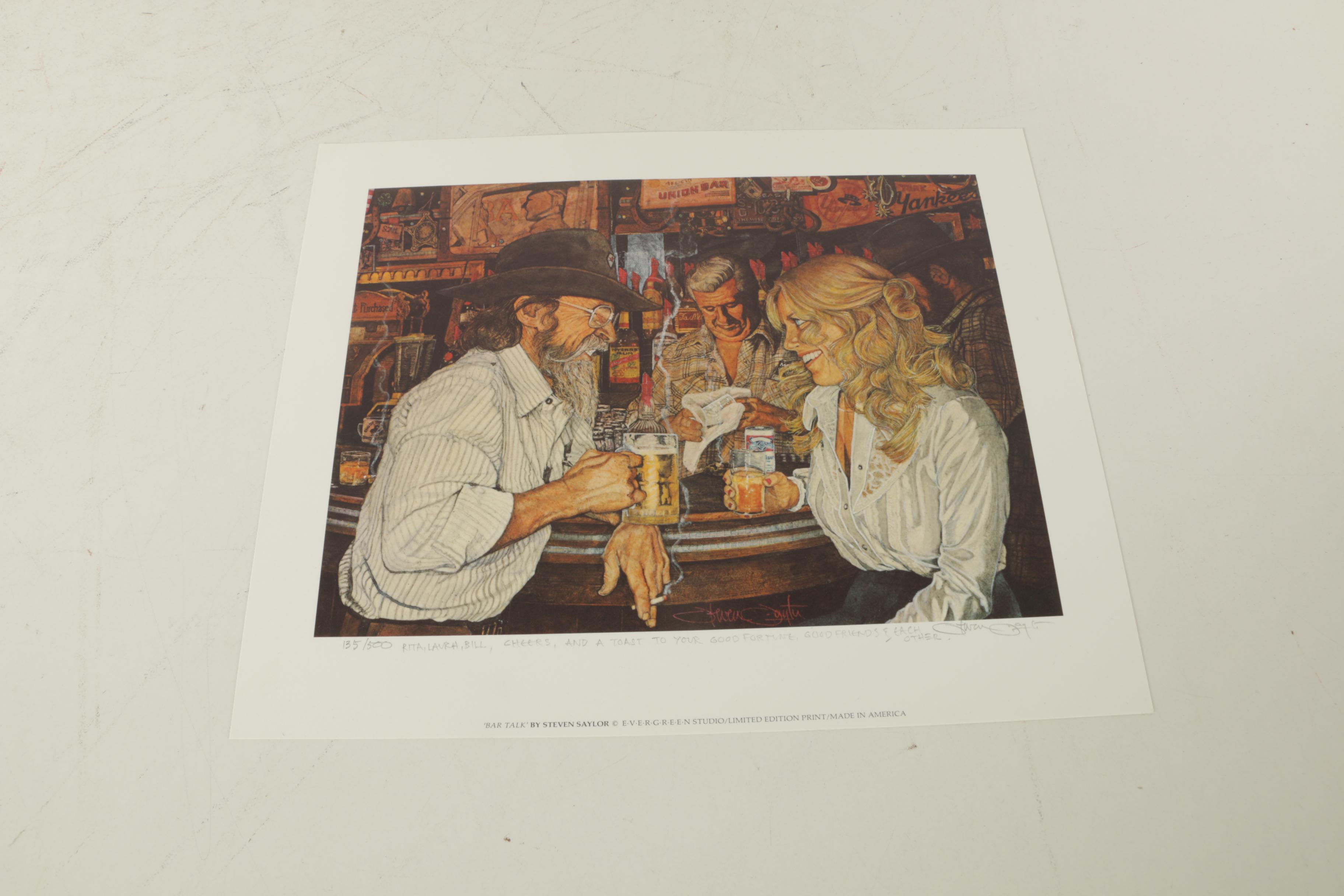 Steven Saylor Limited Edition Offset Lithographs Including "Bar Talk"