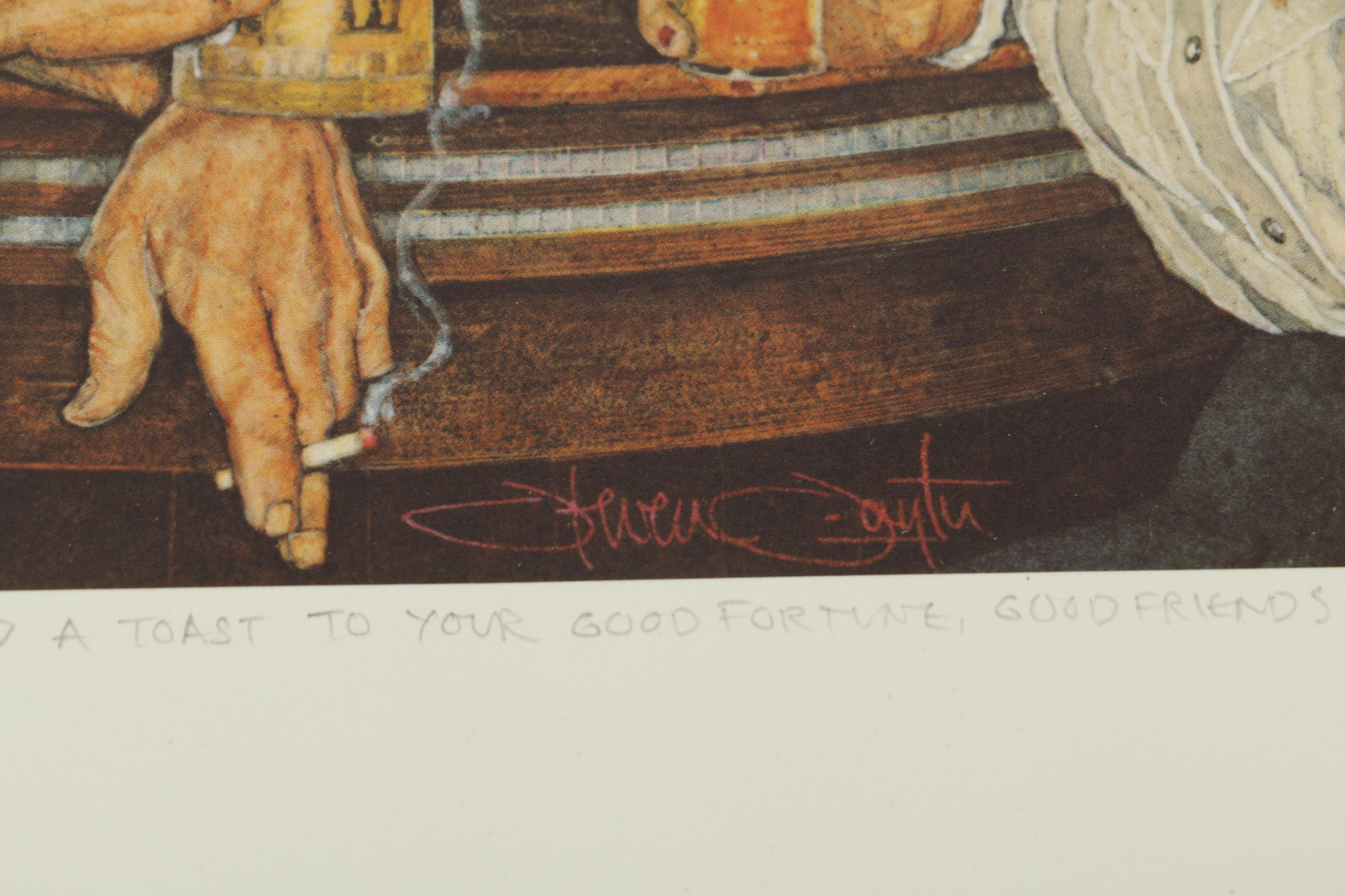 Steven Saylor Limited Edition Offset Lithographs Including "Bar Talk"