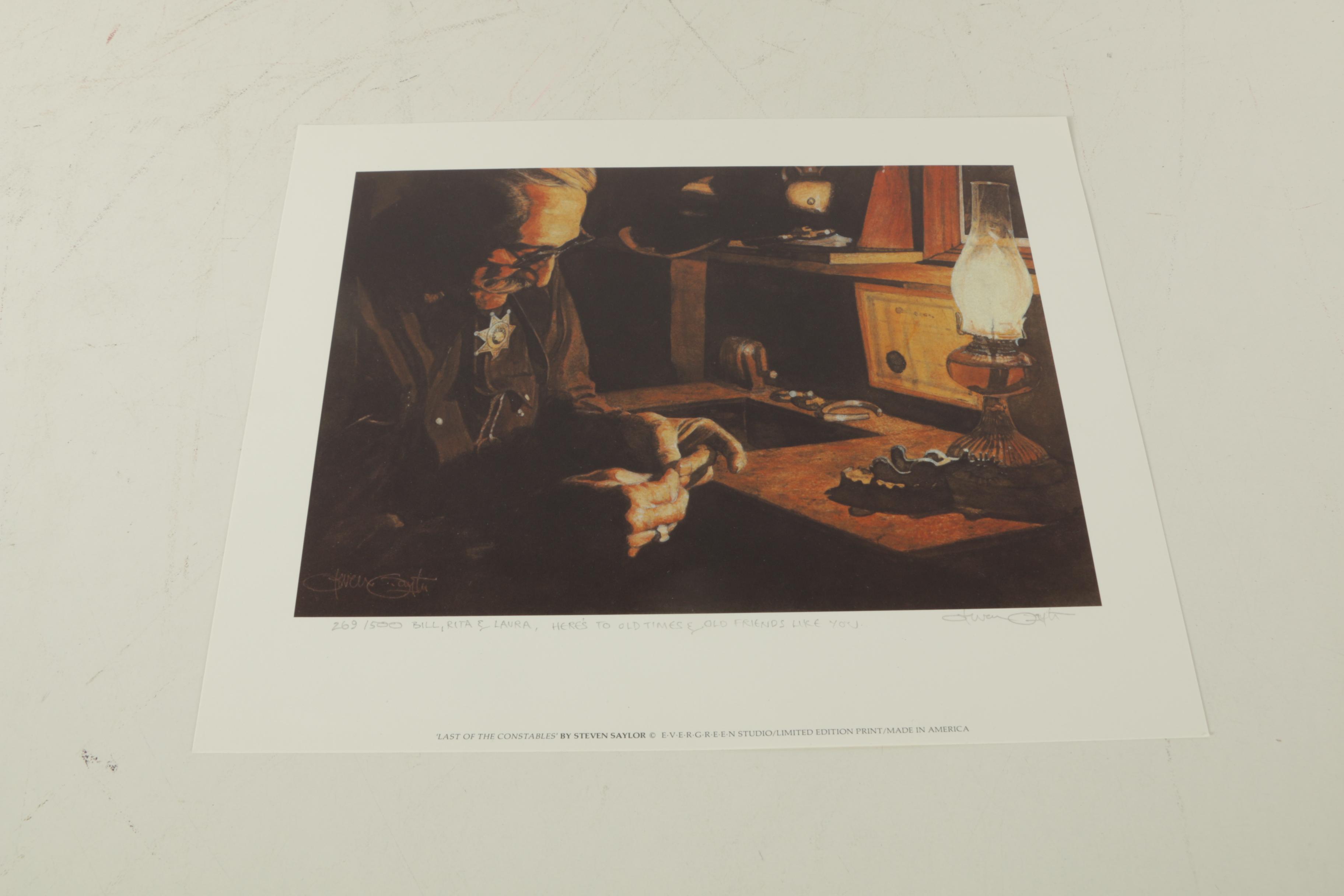 Steven Saylor Limited Edition Offset Lithographs Including "Bar Talk"