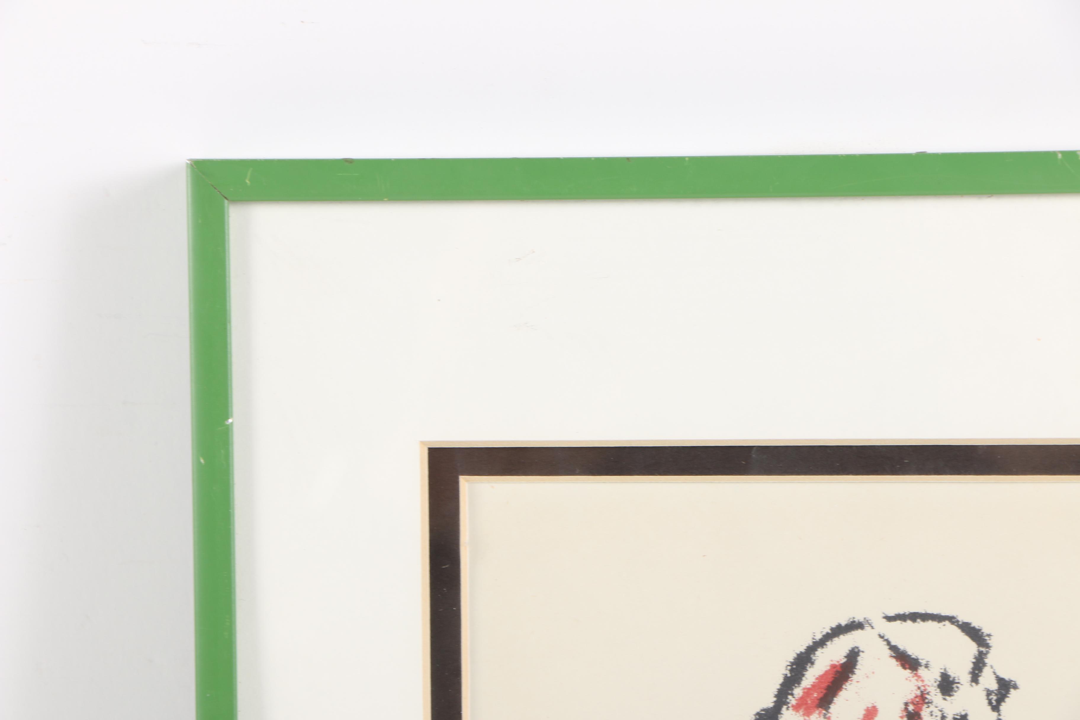 Serigraph on Paper After George Klassen of a Girl in Red and Green