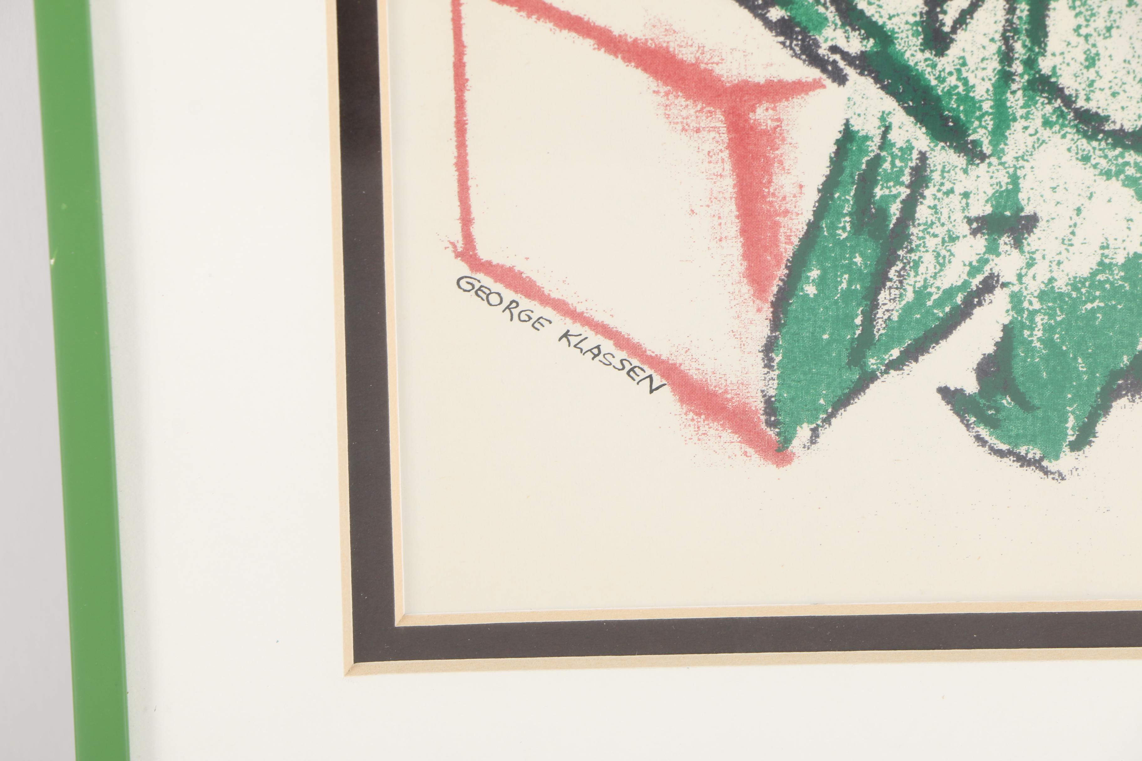 Serigraph on Paper After George Klassen of a Girl in Red and Green