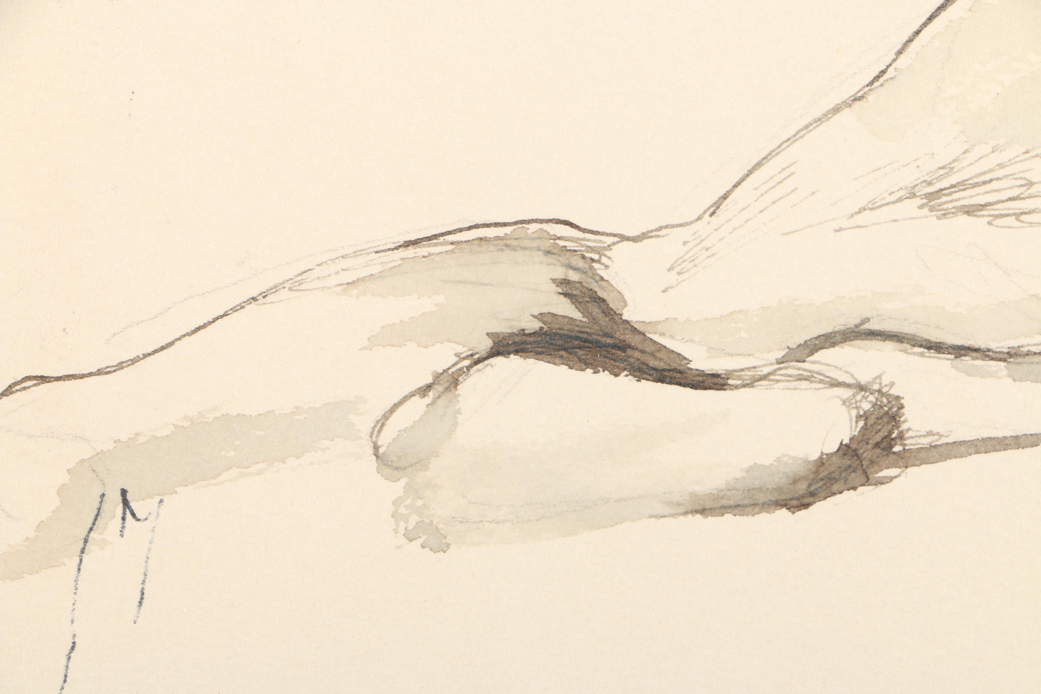 1939 George Vander Sluis Ink Painting of a Nude Figure