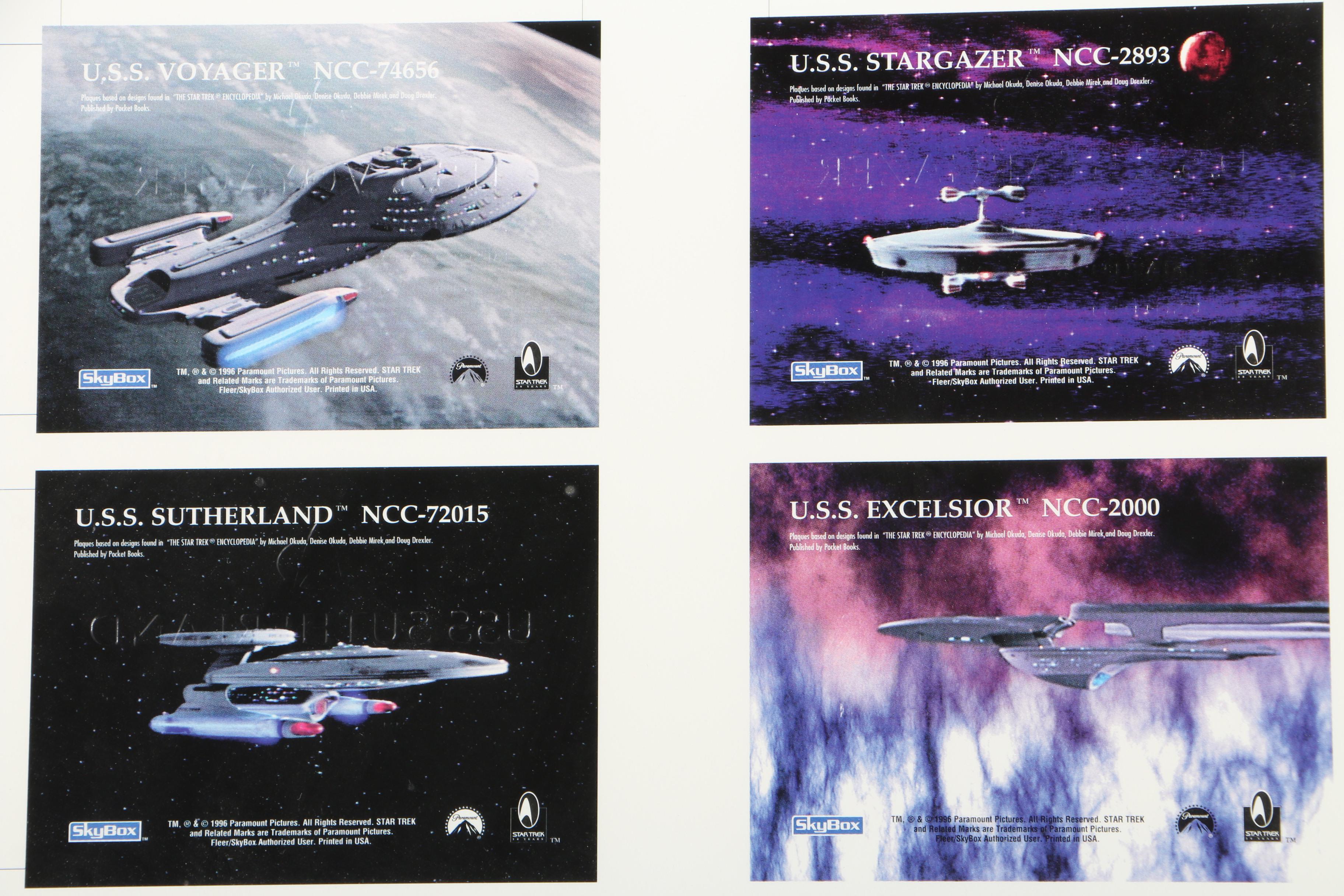 Framed SkyBox "Star Trek: The Original Series" Uncut Plaque Trading Card Sheet