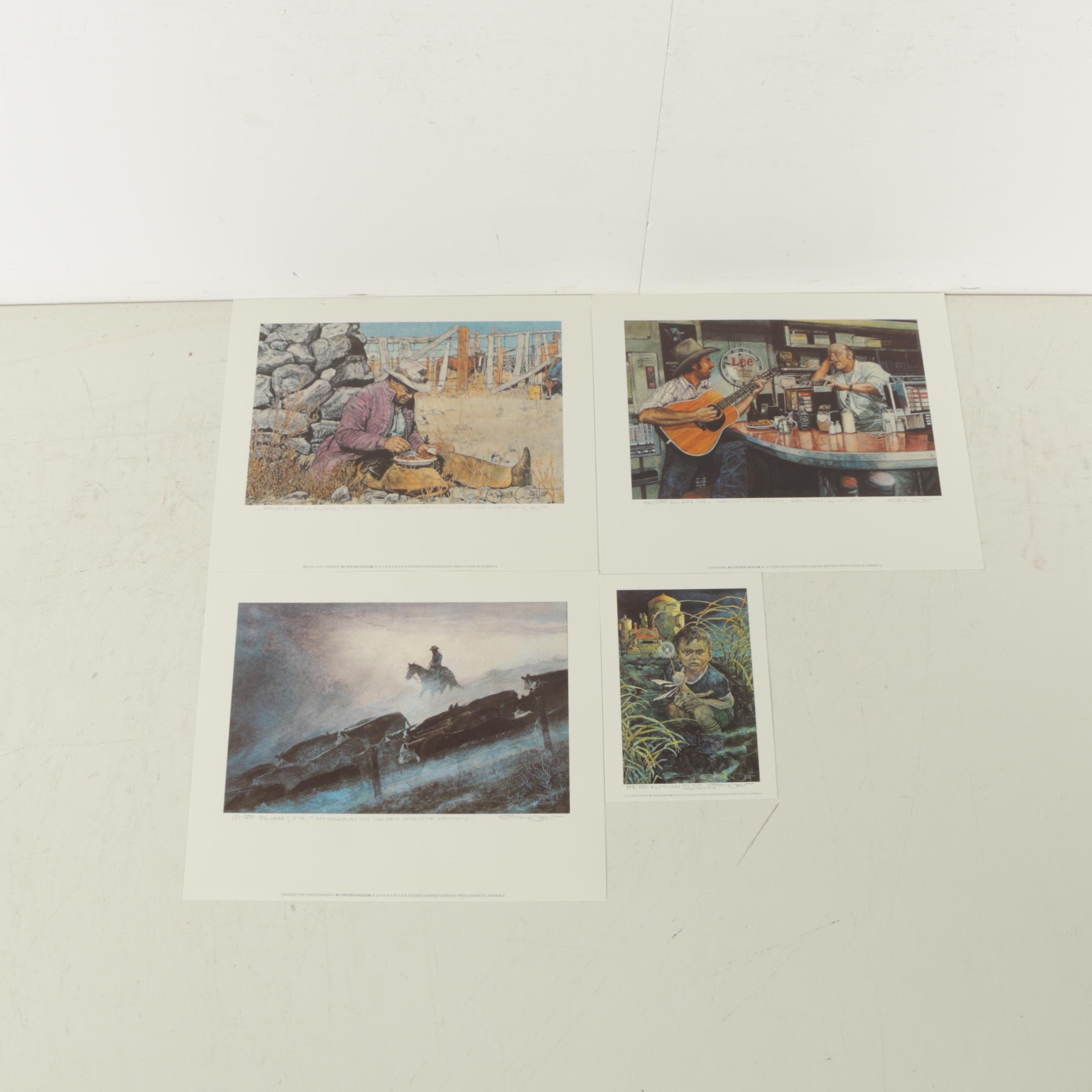 Steven Saylor Limited Edition Offset Lithographs Including "Beans and Whiskey"