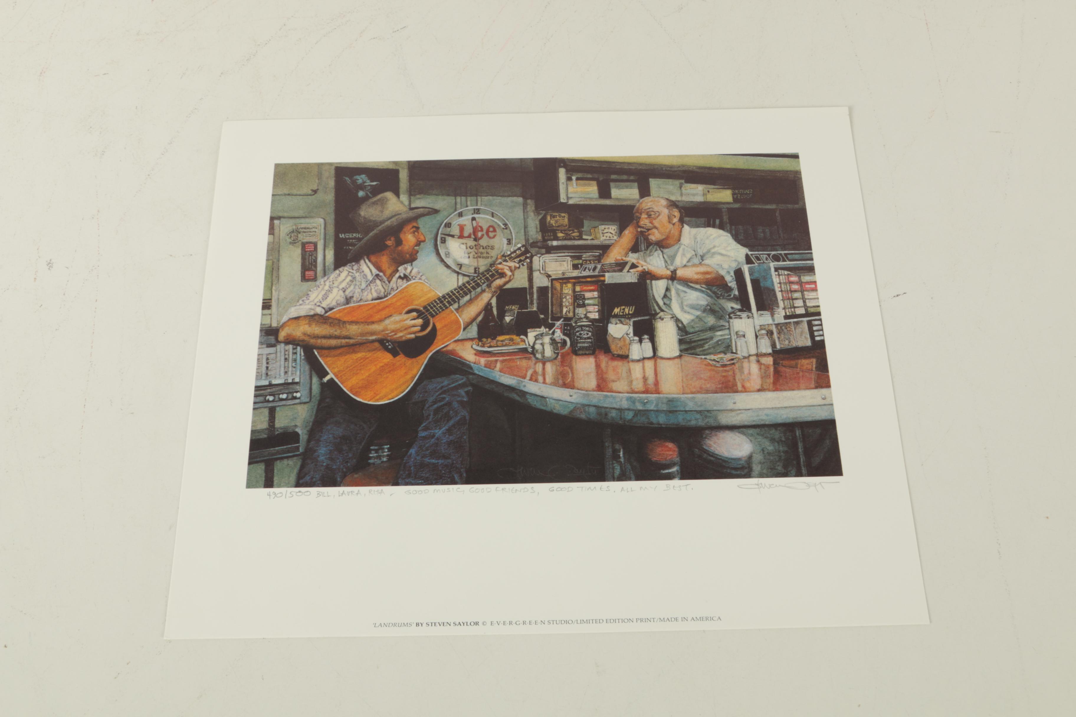 Steven Saylor Limited Edition Offset Lithographs Including "Beans and Whiskey"
