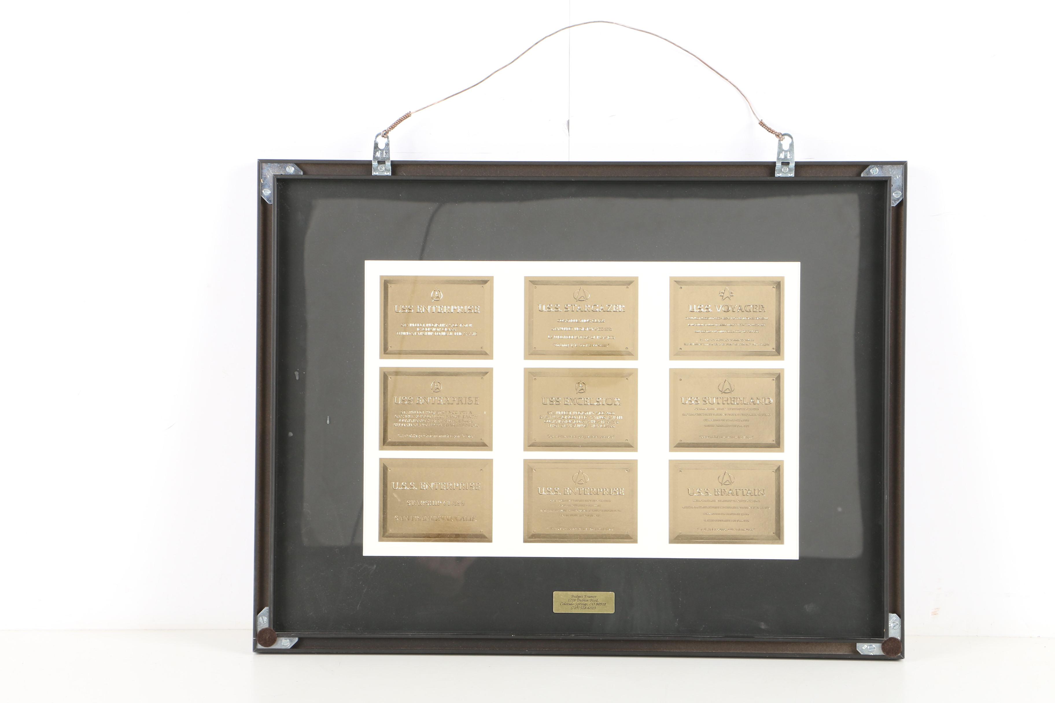 Framed SkyBox "Star Trek: The Original Series" Uncut Plaque Trading Card Sheet