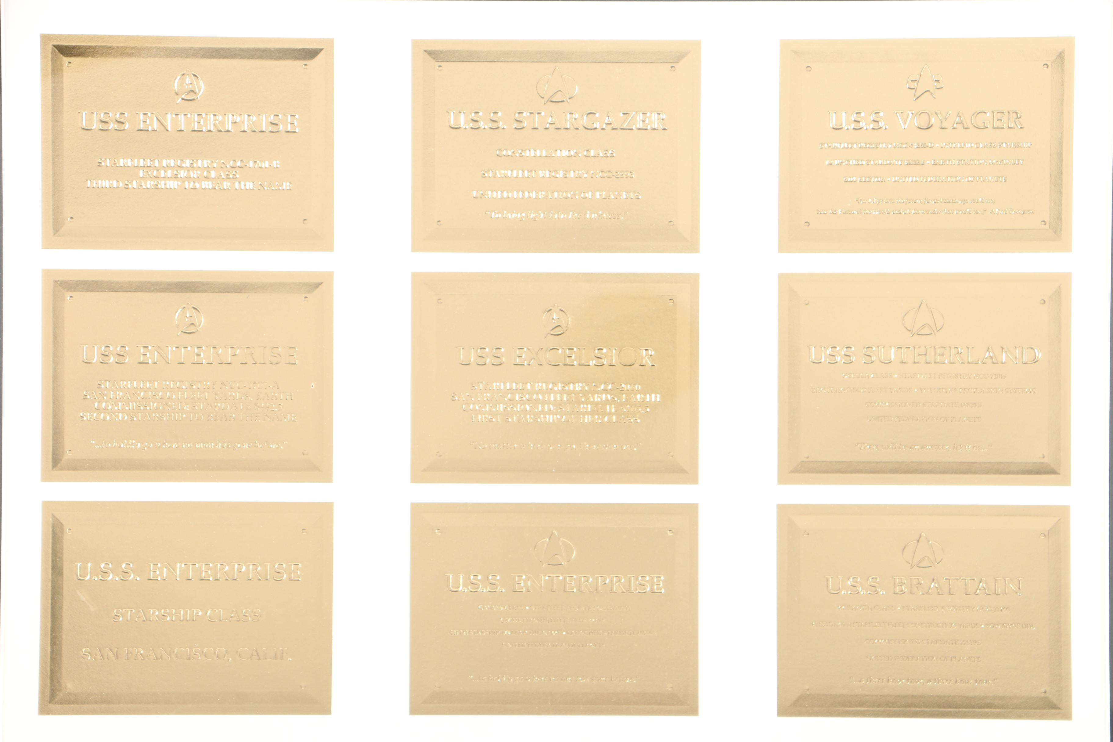 Framed SkyBox "Star Trek: The Original Series" Uncut Plaque Trading Card Sheet