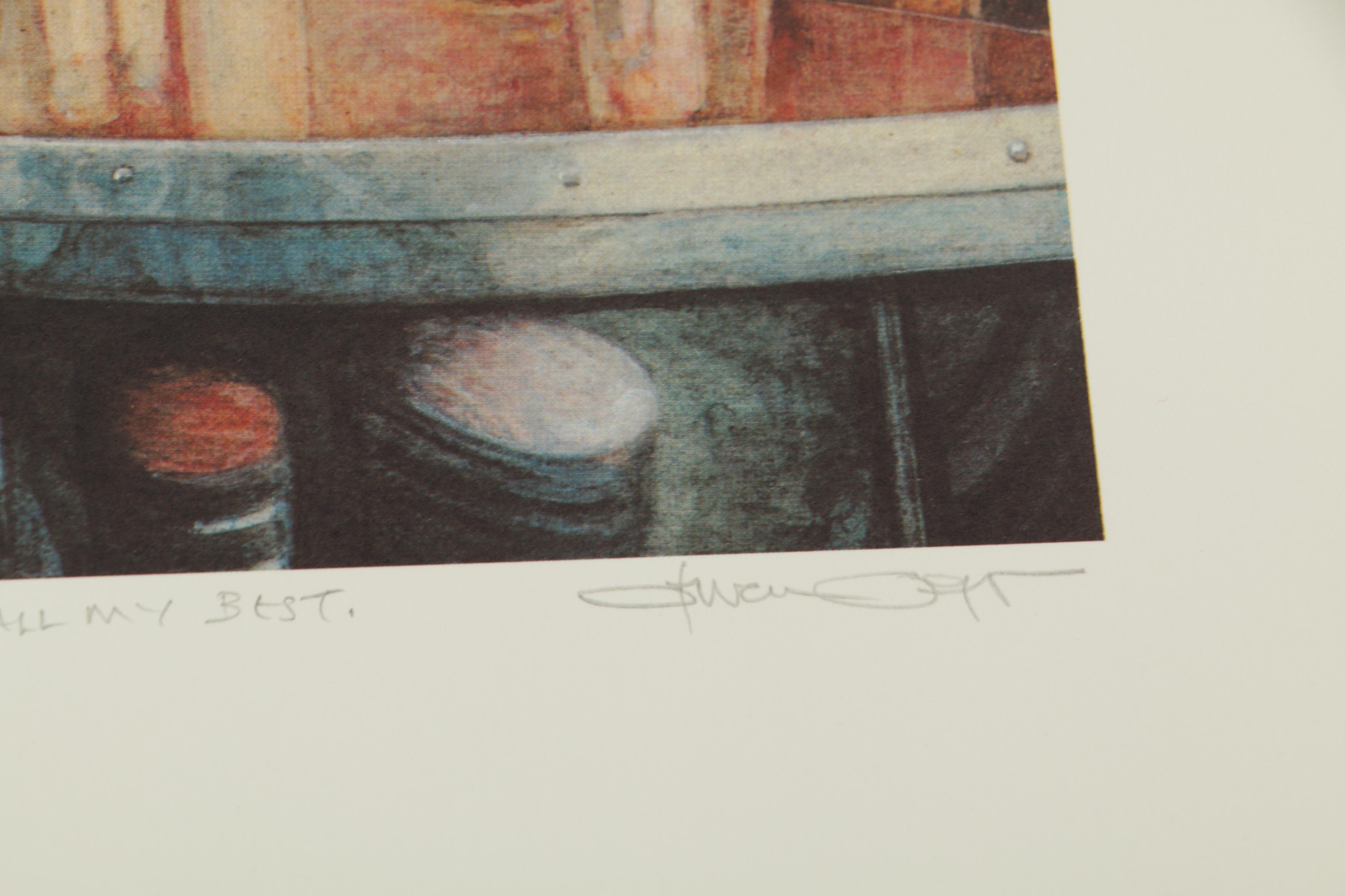 Steven Saylor Limited Edition Offset Lithographs Including "Beans and Whiskey"