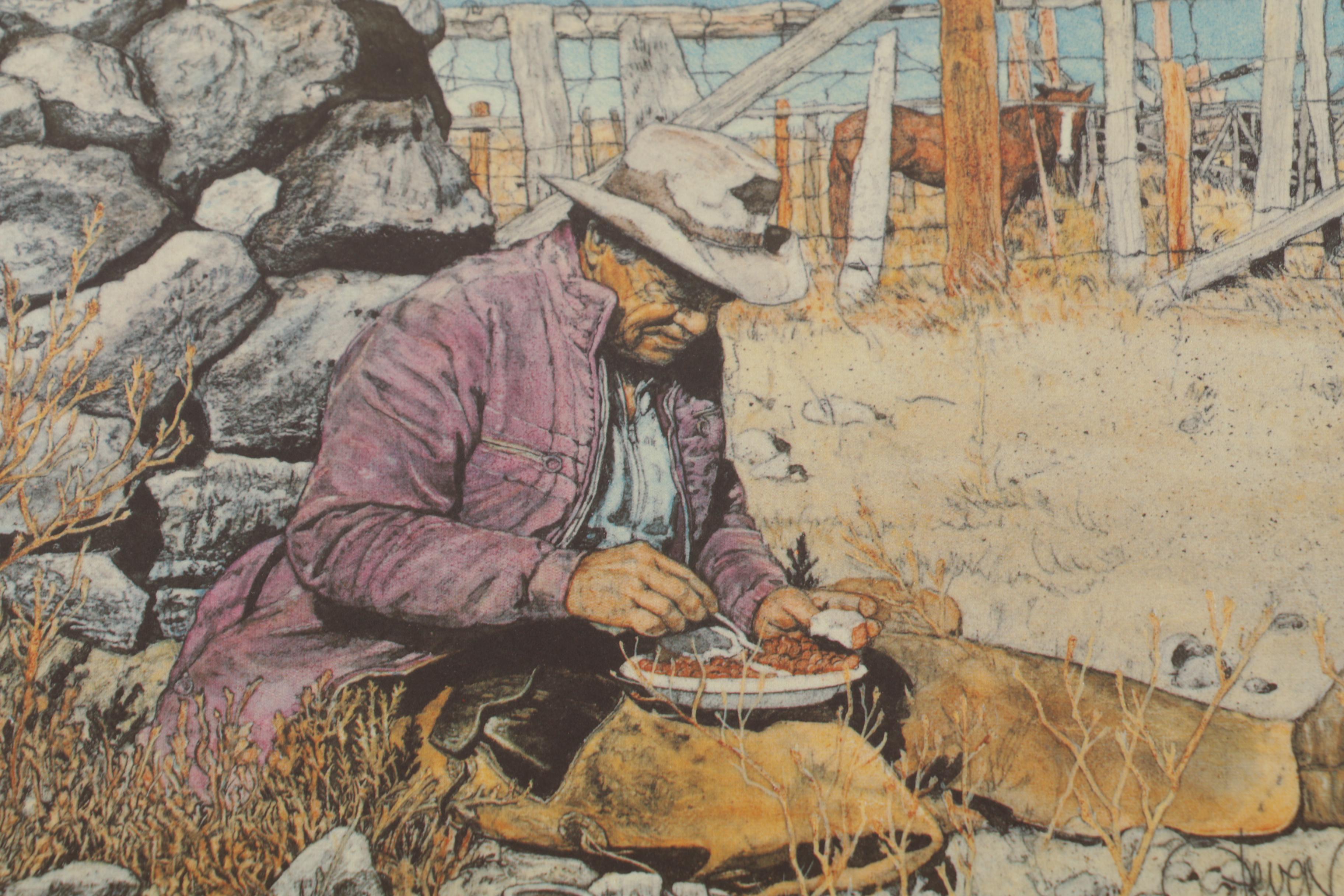 Steven Saylor Limited Edition Offset Lithographs Including "Beans and Whiskey"