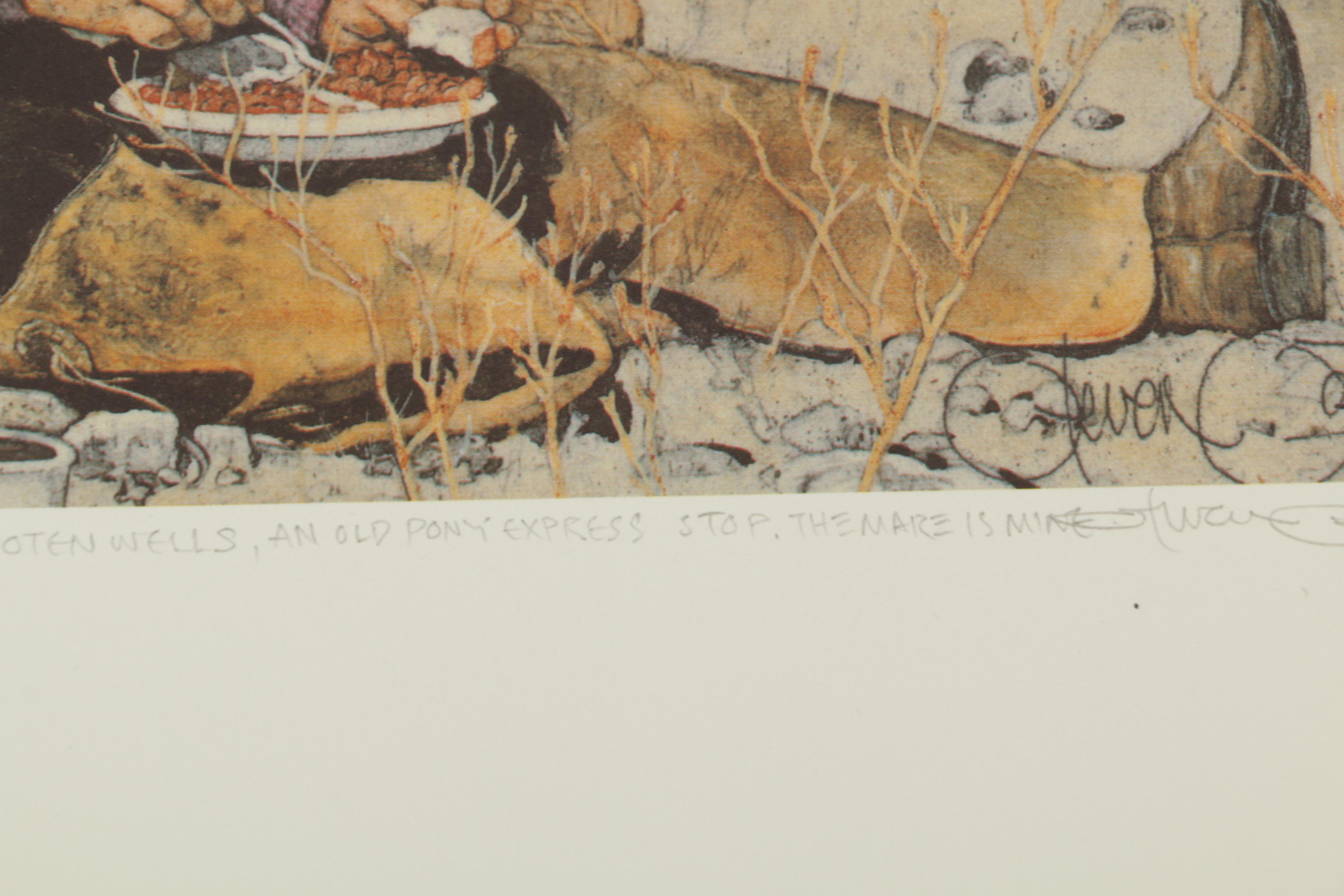 Steven Saylor Limited Edition Offset Lithographs Including "Beans and Whiskey"