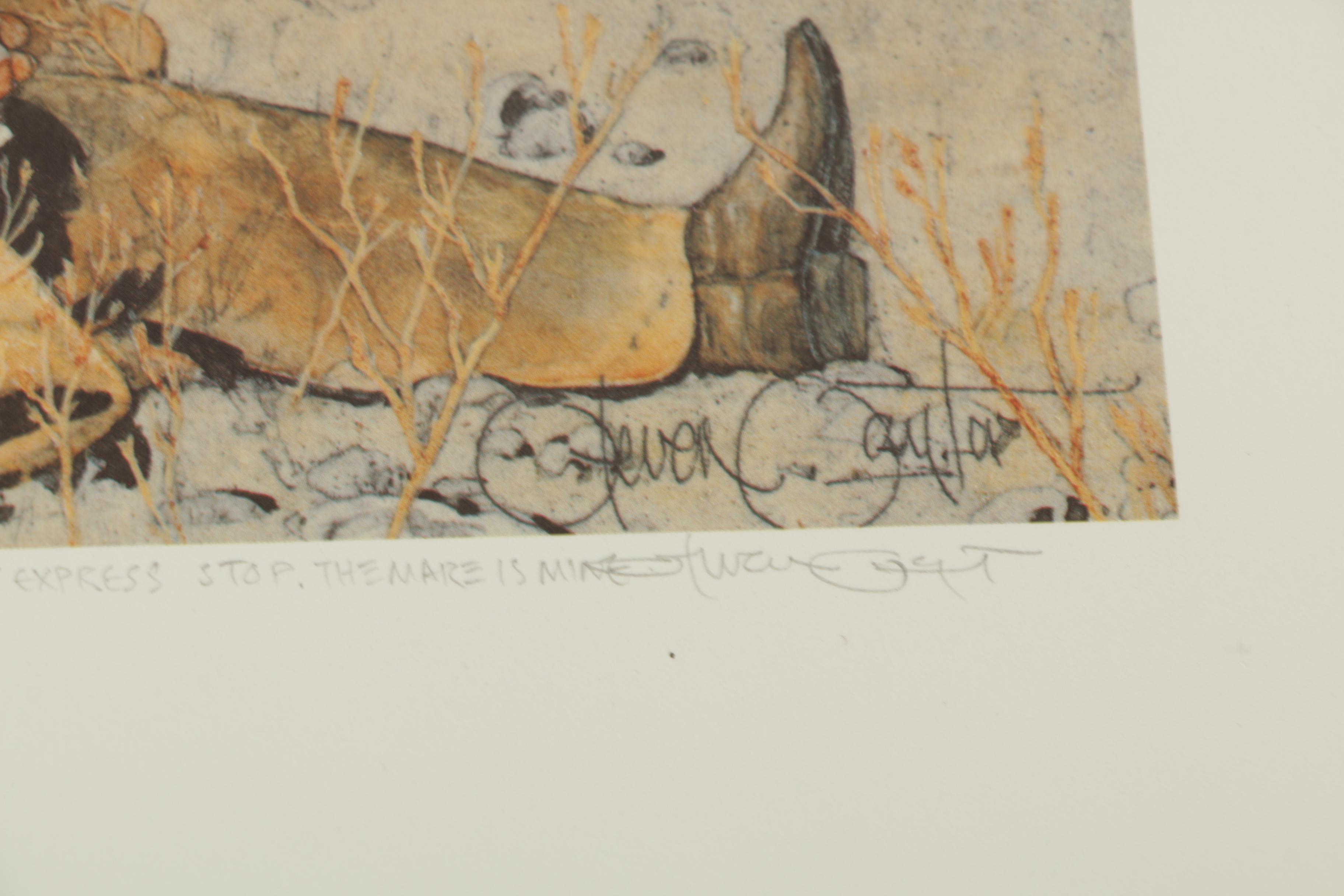 Steven Saylor Limited Edition Offset Lithographs Including "Beans and Whiskey"