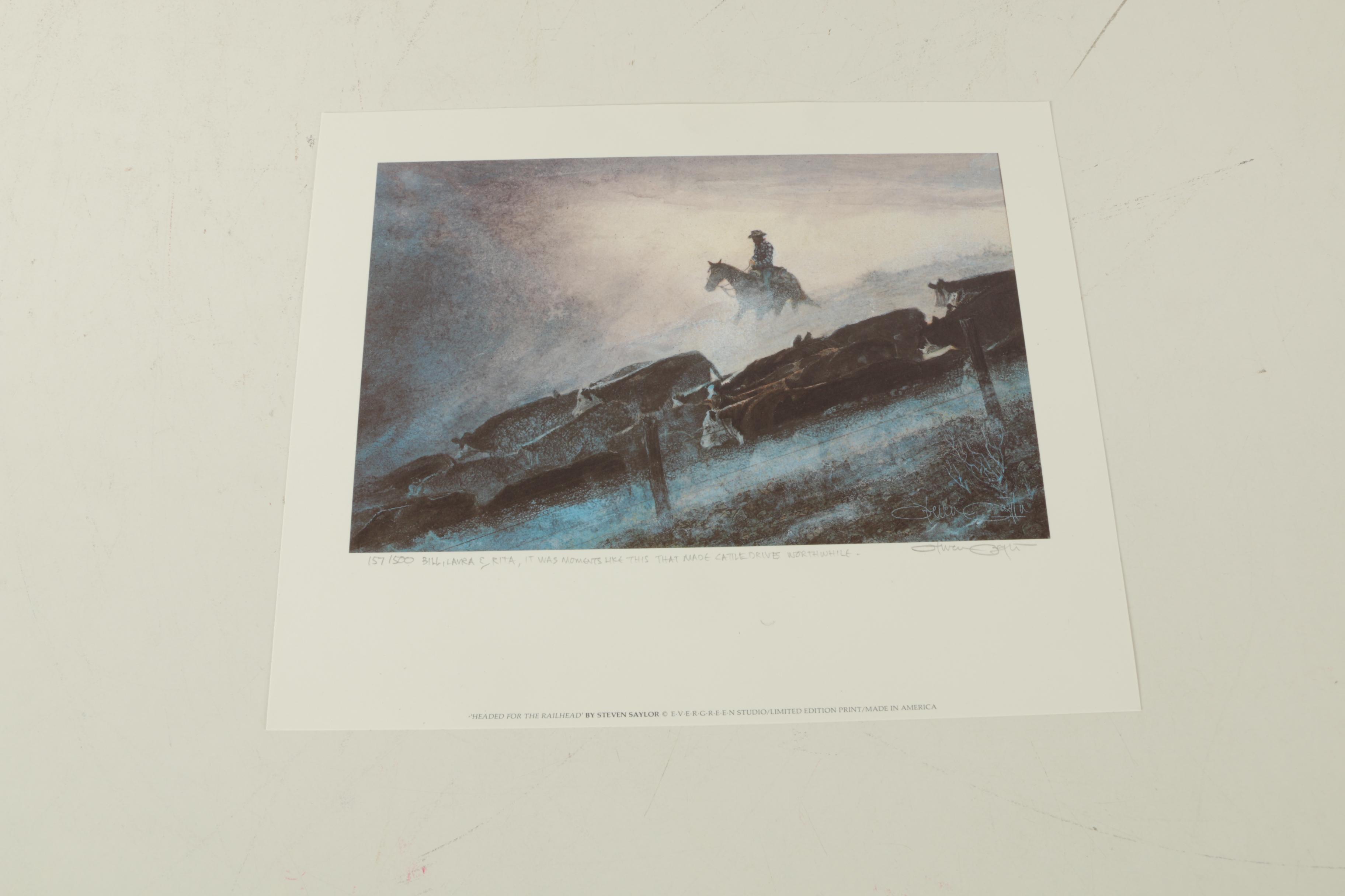 Steven Saylor Limited Edition Offset Lithographs Including "Beans and Whiskey"