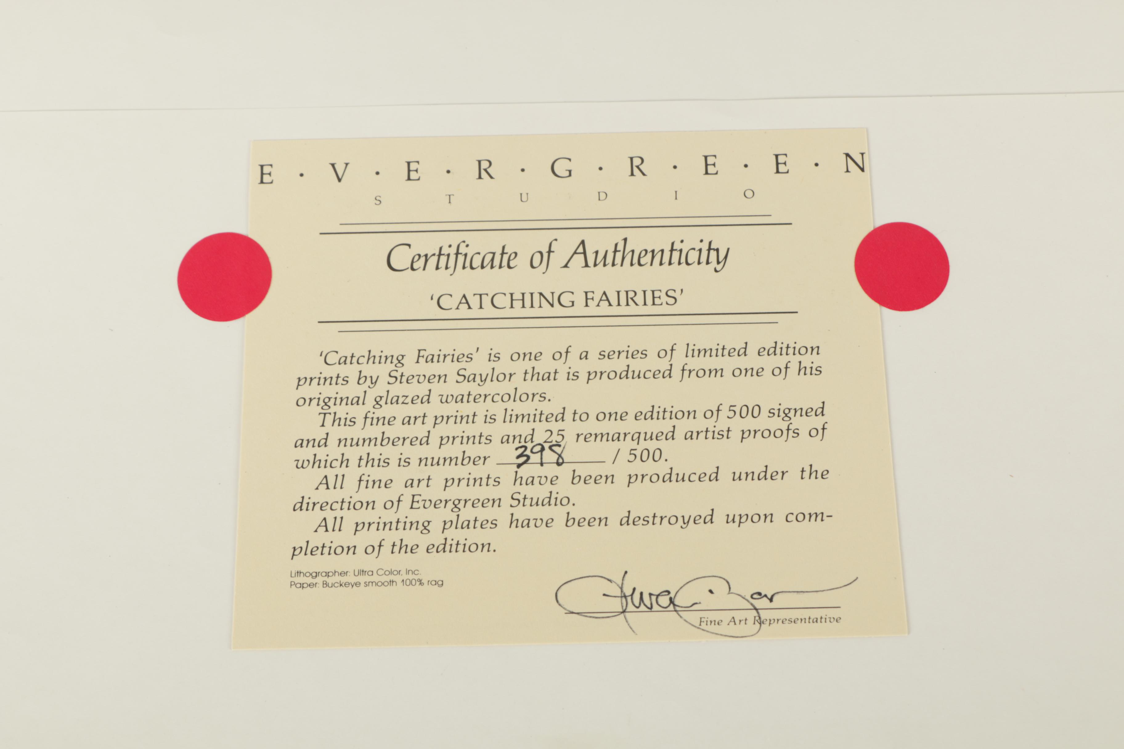 Steven Saylor Limited Edition Offset Lithographs Including "Beans and Whiskey"