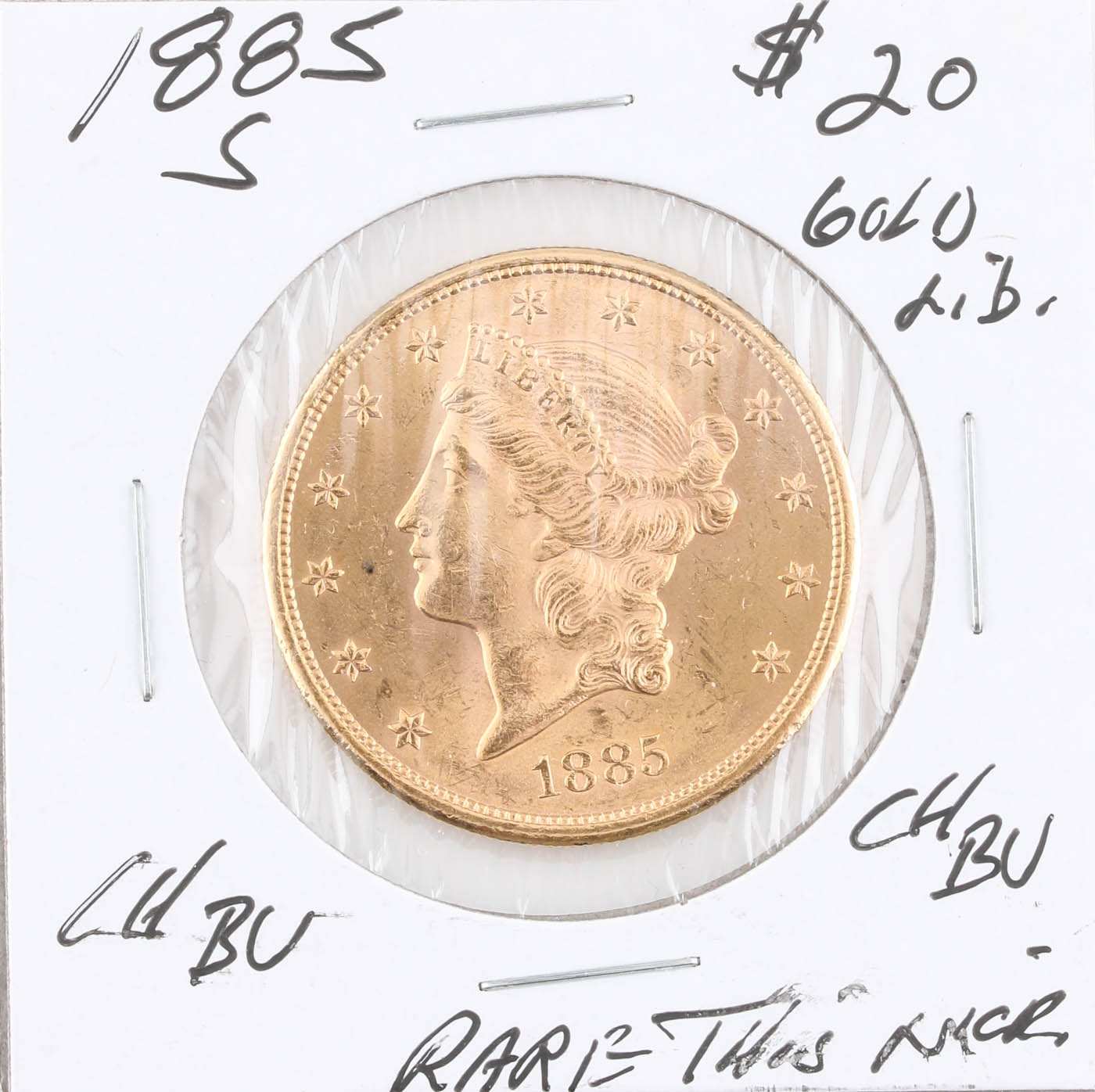 1885-S Liberty Head $20 Gold Coin