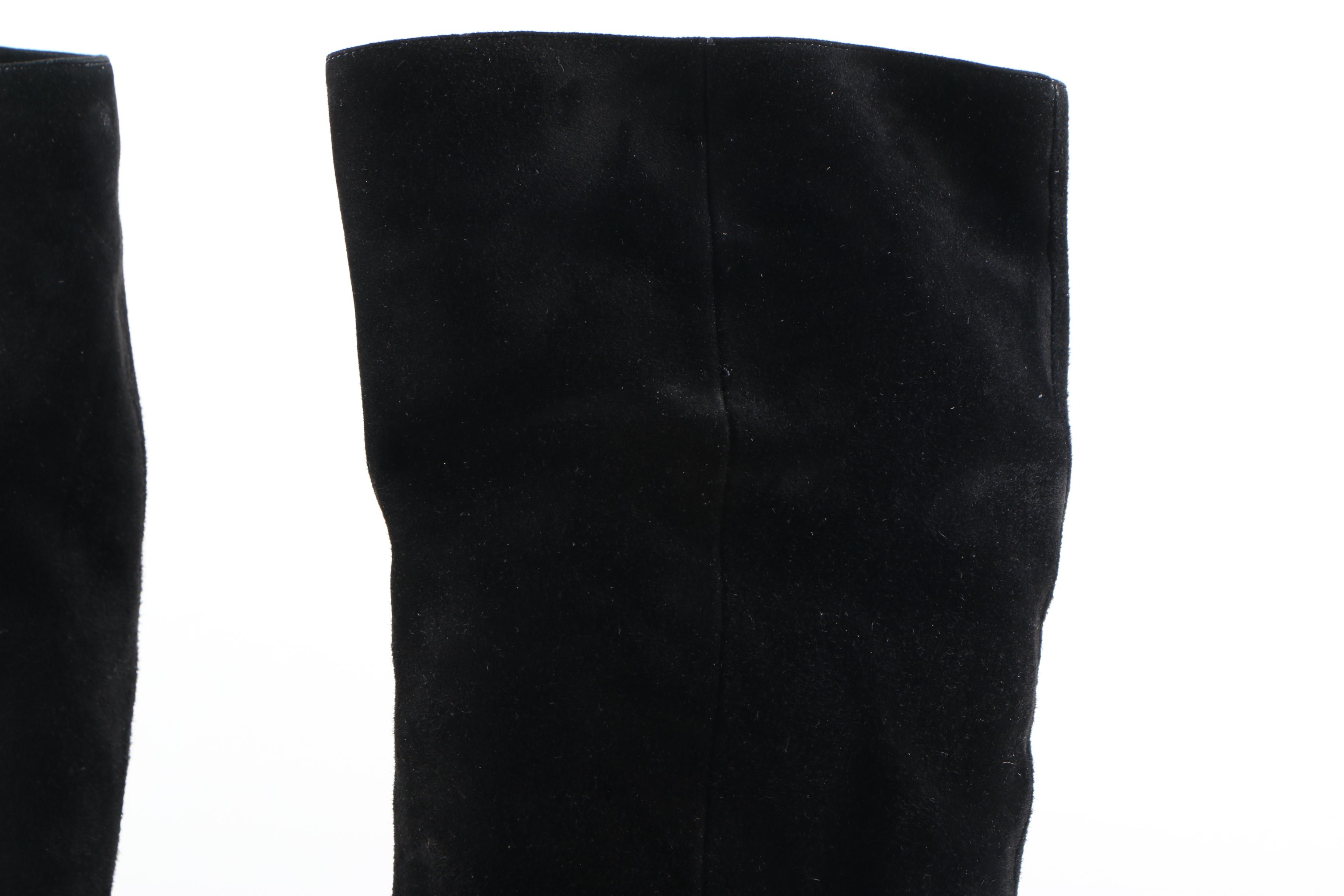 Prada Black Suede Heeled Boots
