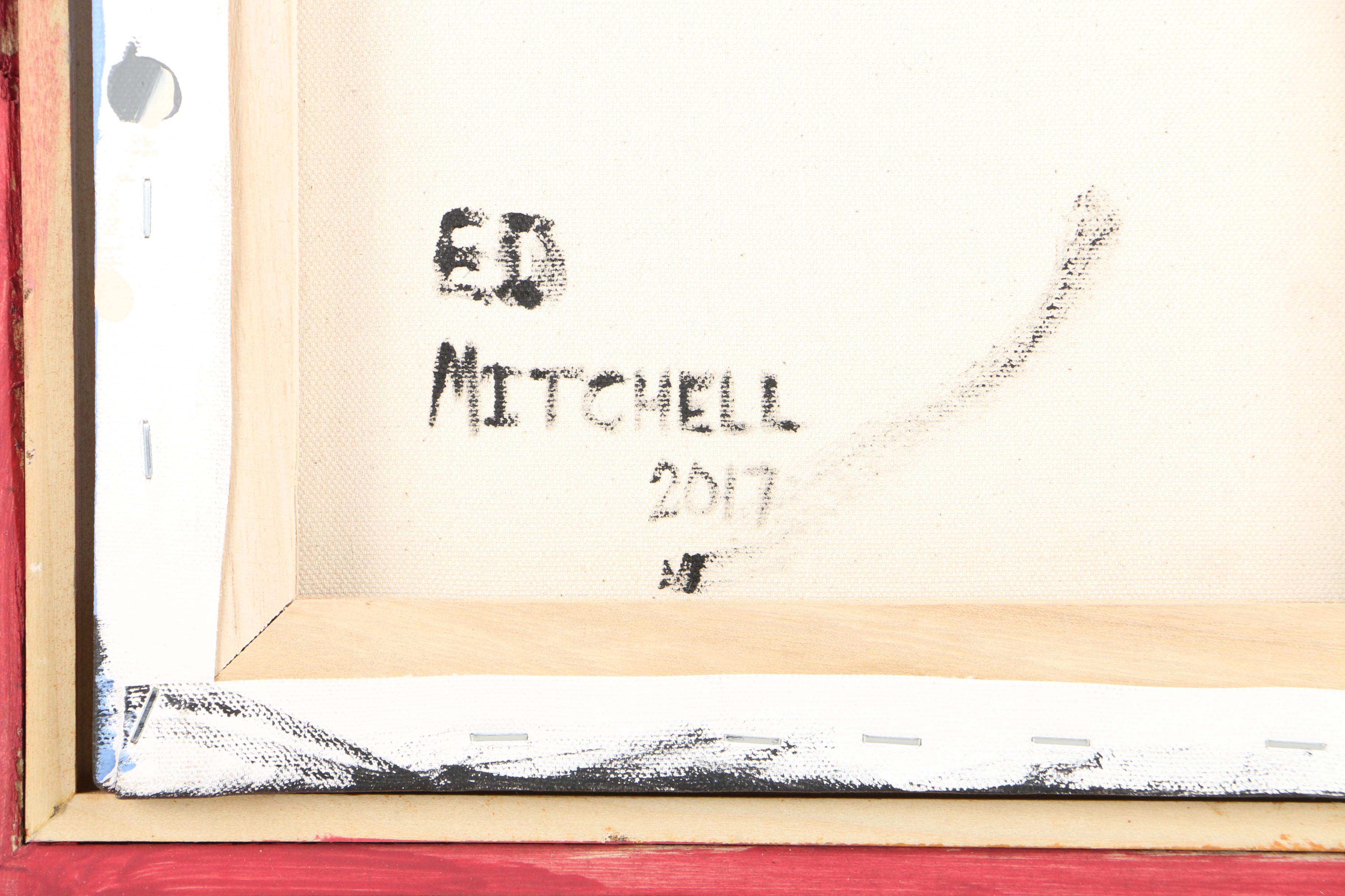 Ed Mitchell Oil Painting on Canvas of Native American Style Figure