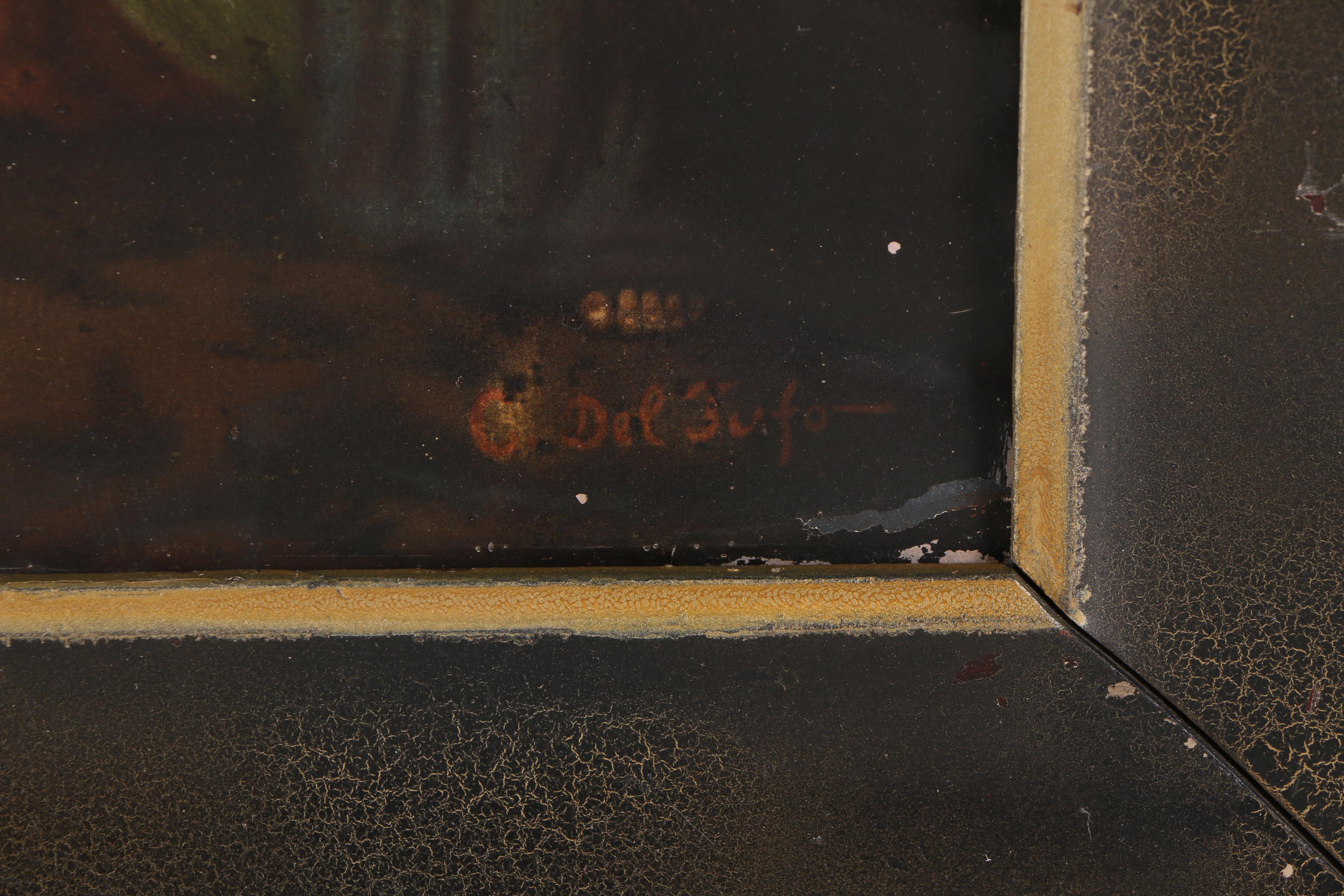 Reproduction Print on Metal After C. Del Tufo Painting of the Crucifixion