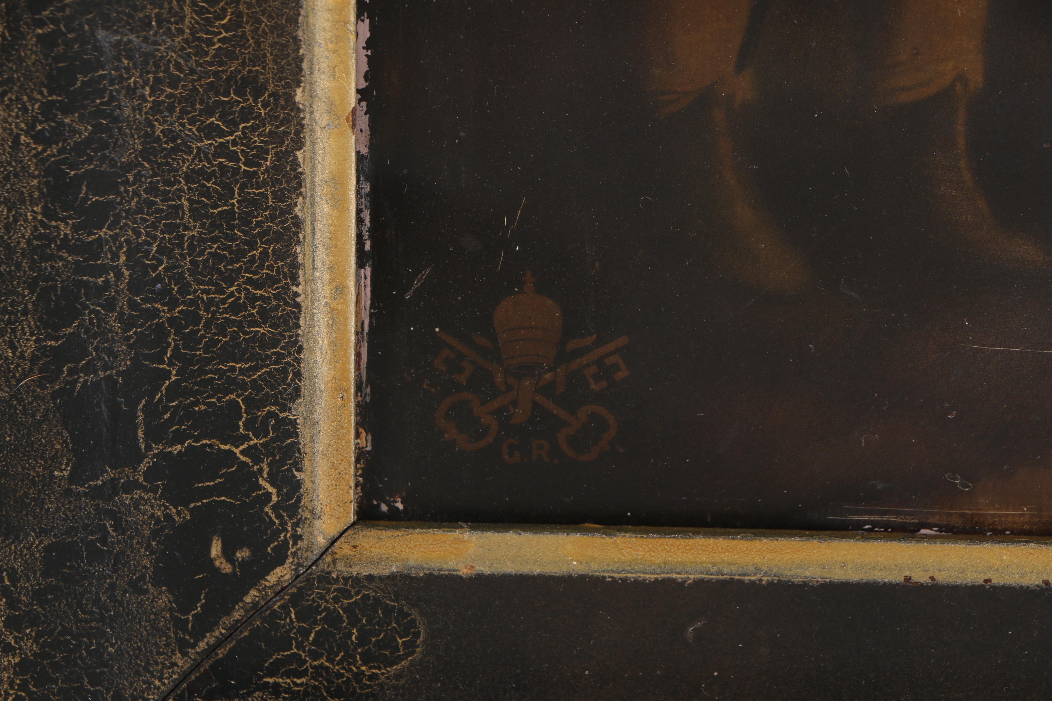 Reproduction Print on Metal After C. Del Tufo Painting of the Crucifixion