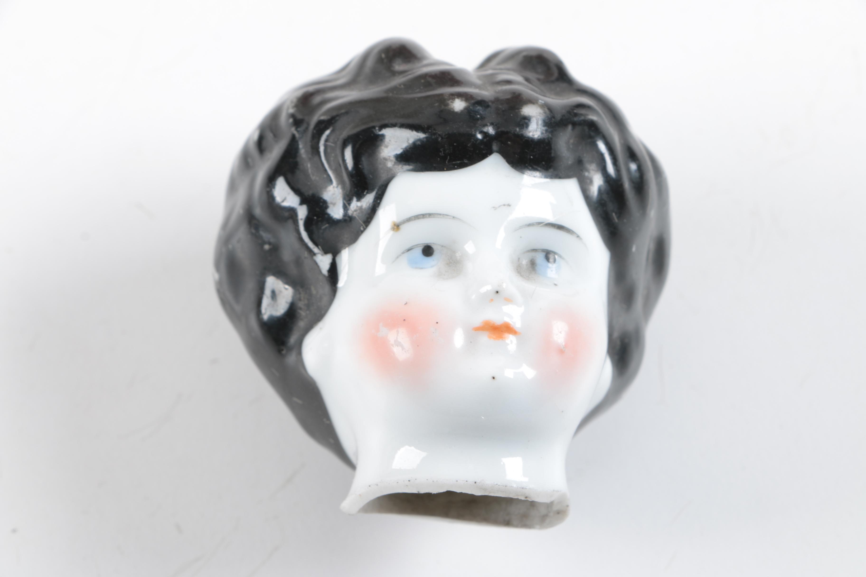 C. 1940s Imperial Composition Baby Doll with Vintage Porcelain Dolls