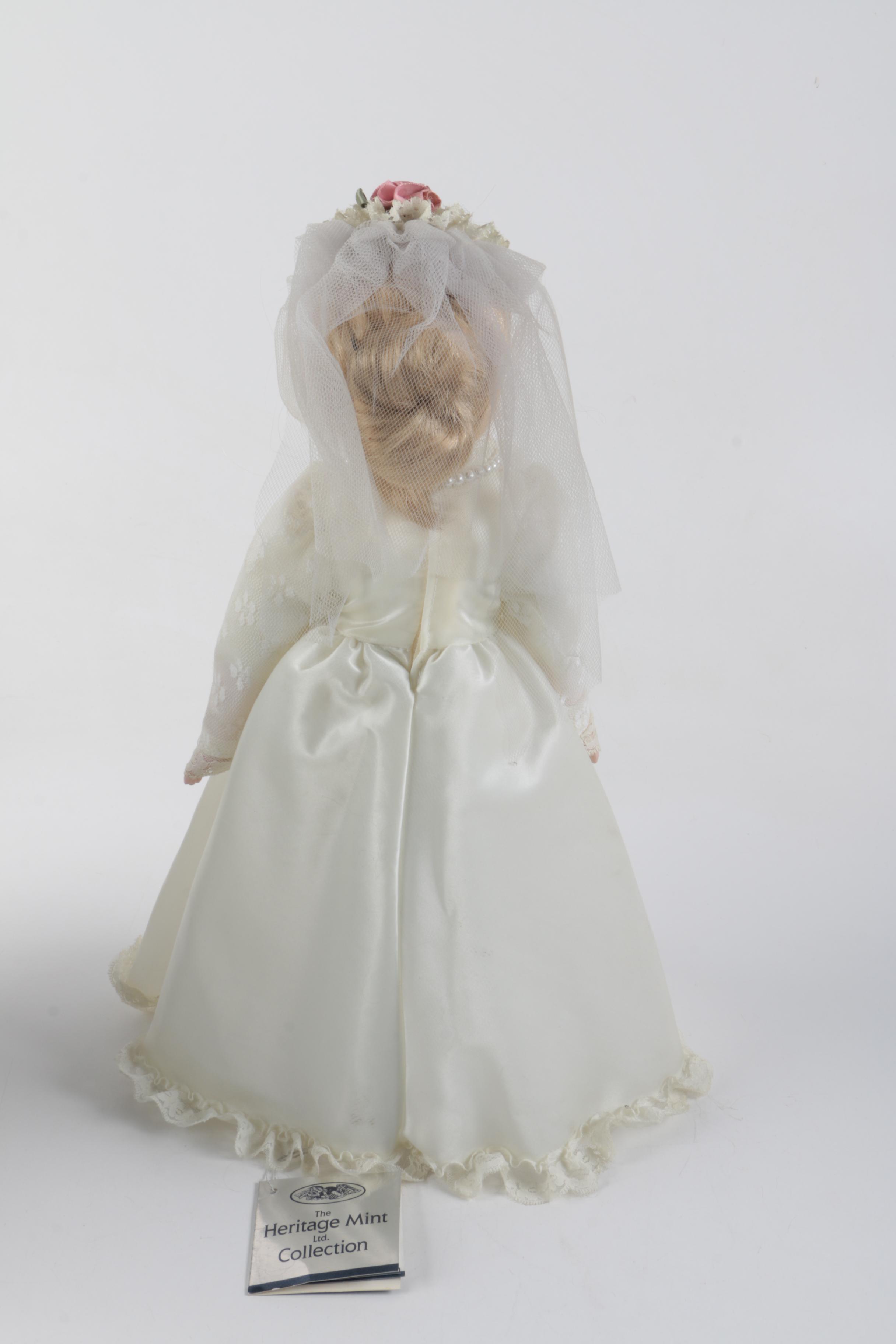 C. 1940s Imperial Composition Baby Doll with Vintage Porcelain Dolls