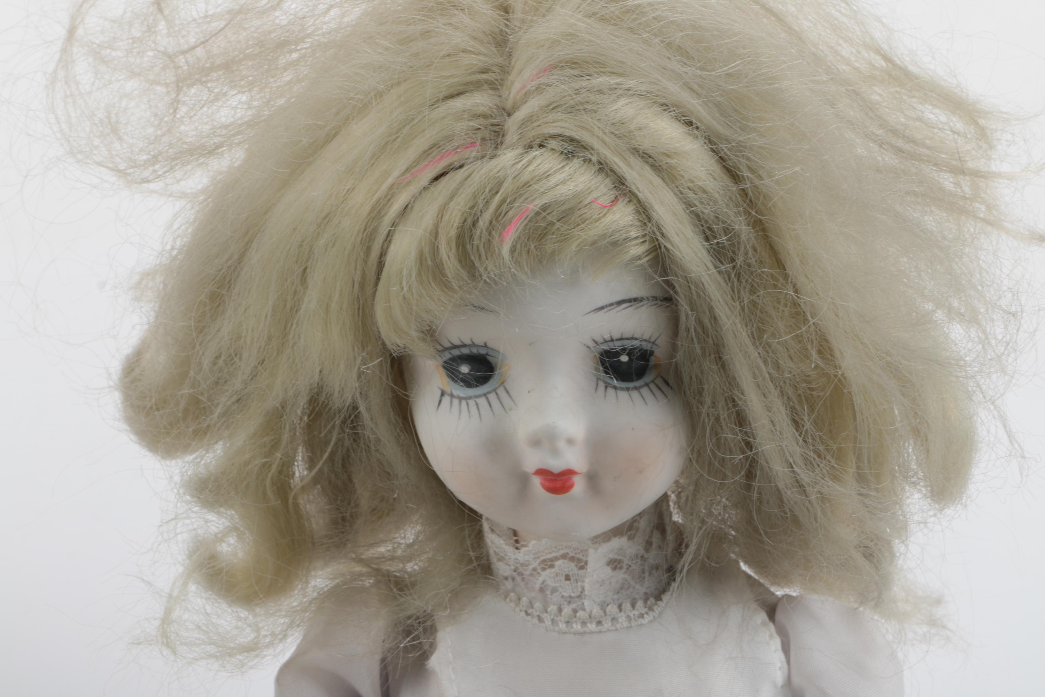 C. 1940s Imperial Composition Baby Doll with Vintage Porcelain Dolls